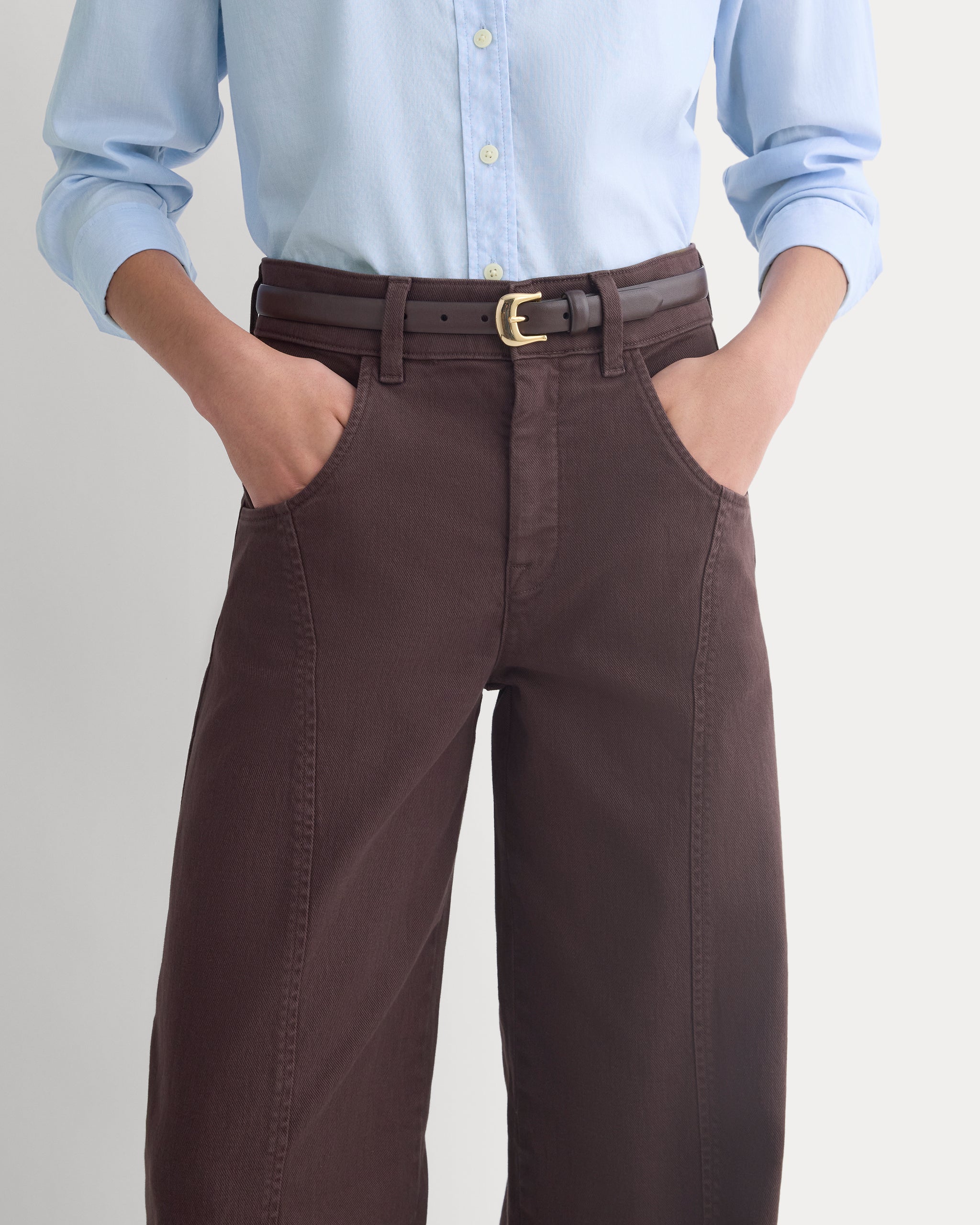 Utility Seamed Wide-Leg Pant | Coffee Bean | Regular