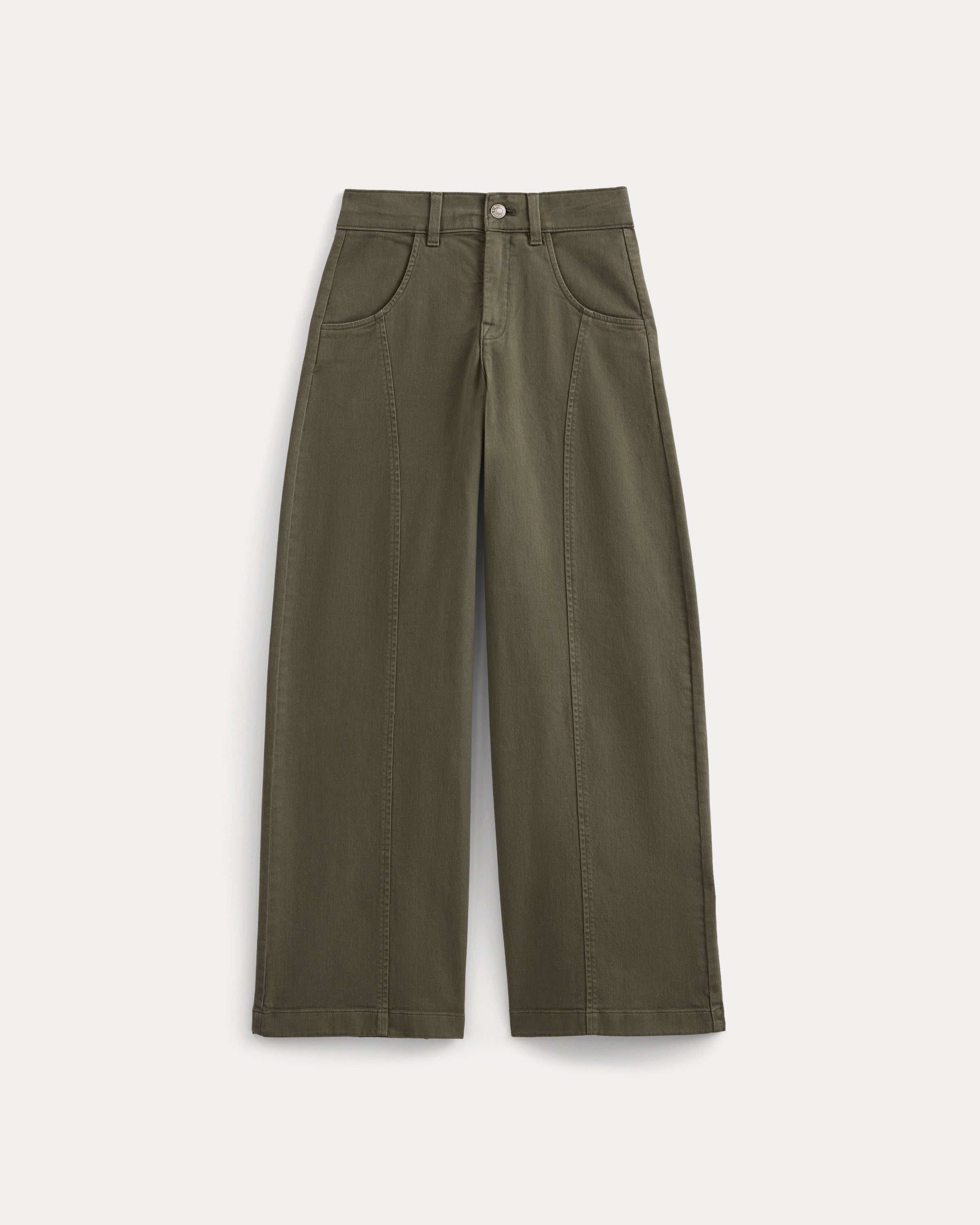 Utility Seamed Wide-Leg Pant | Olive Night | 30
