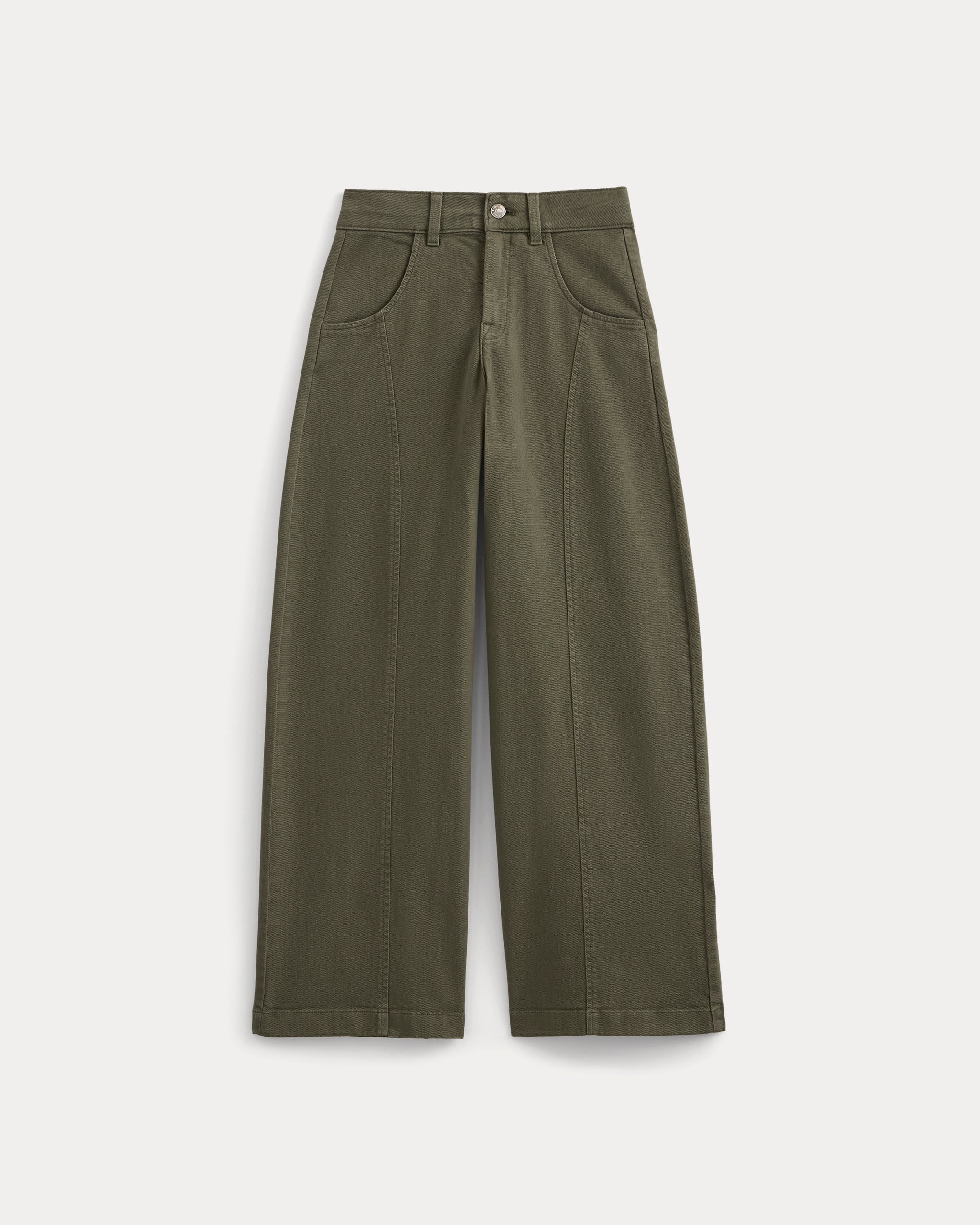 Utility Seamed Wide-Leg Pant | Olive Night | Regular