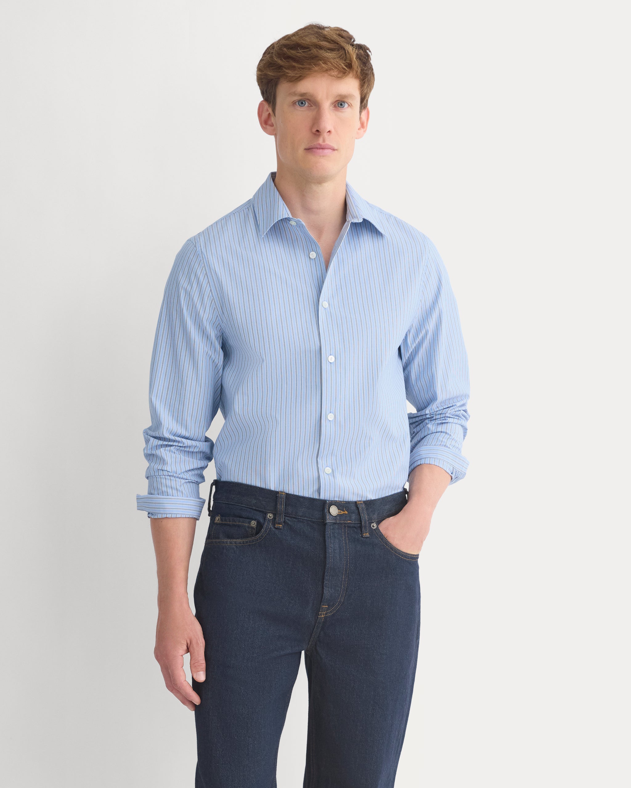 Slim-Fit Poplin Shirt | True Navy