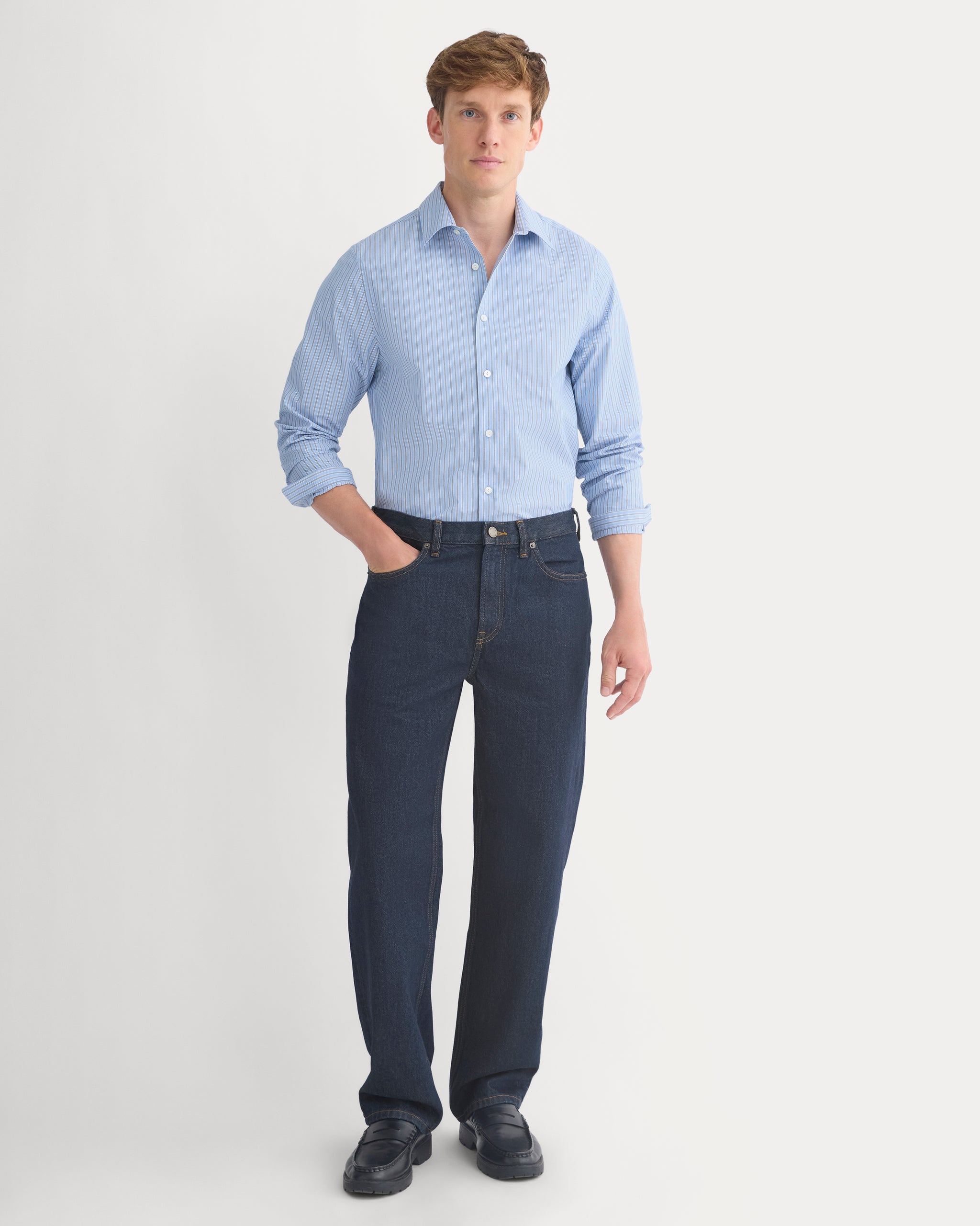 Slim-Fit Poplin Shirt | True Navy