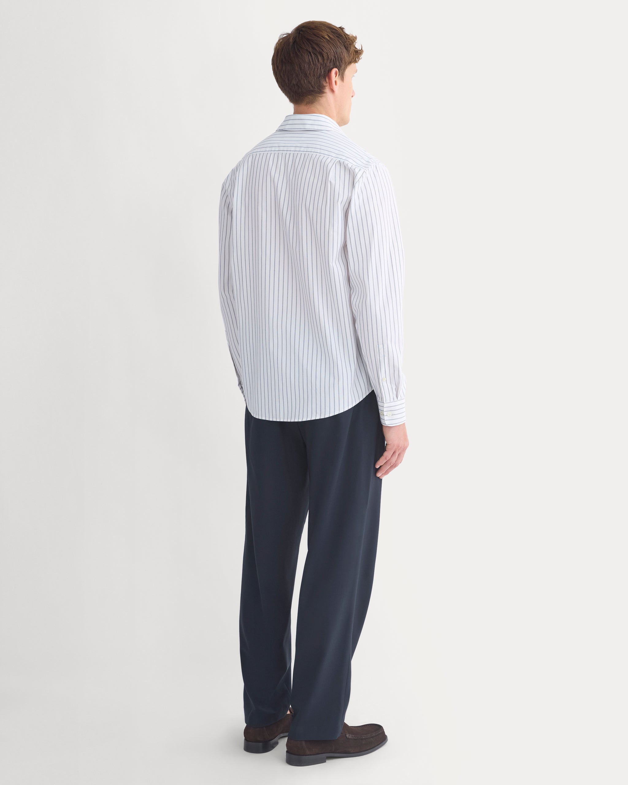 Slim-Fit Poplin Shirt | White Multi Stripe