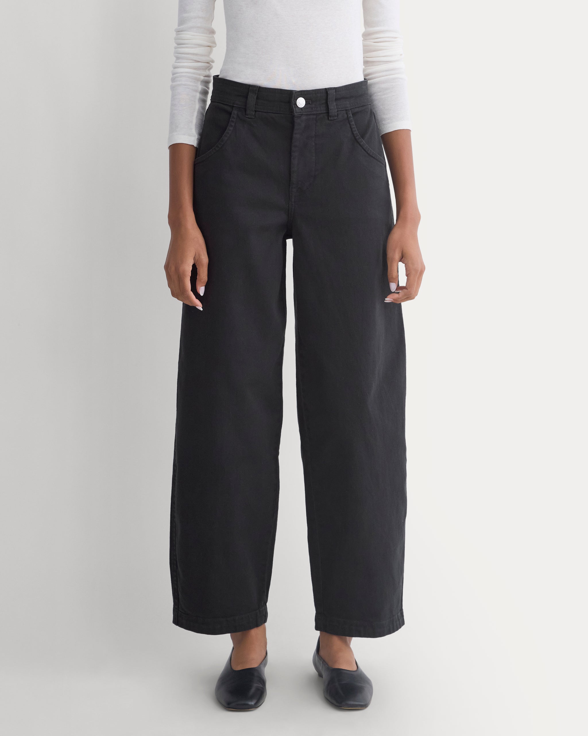 Utility Twill Barrel Pant | Black | Regular