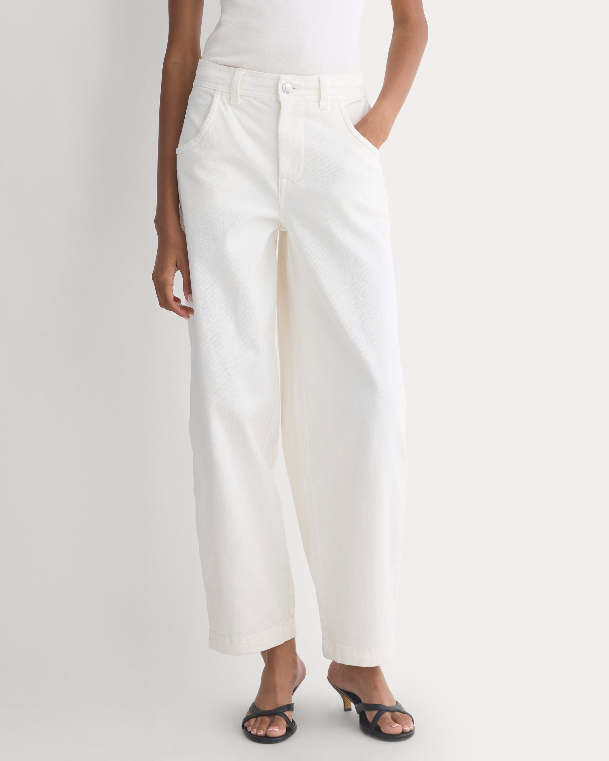 Utility Twill Barrel Pant | Bone | Long