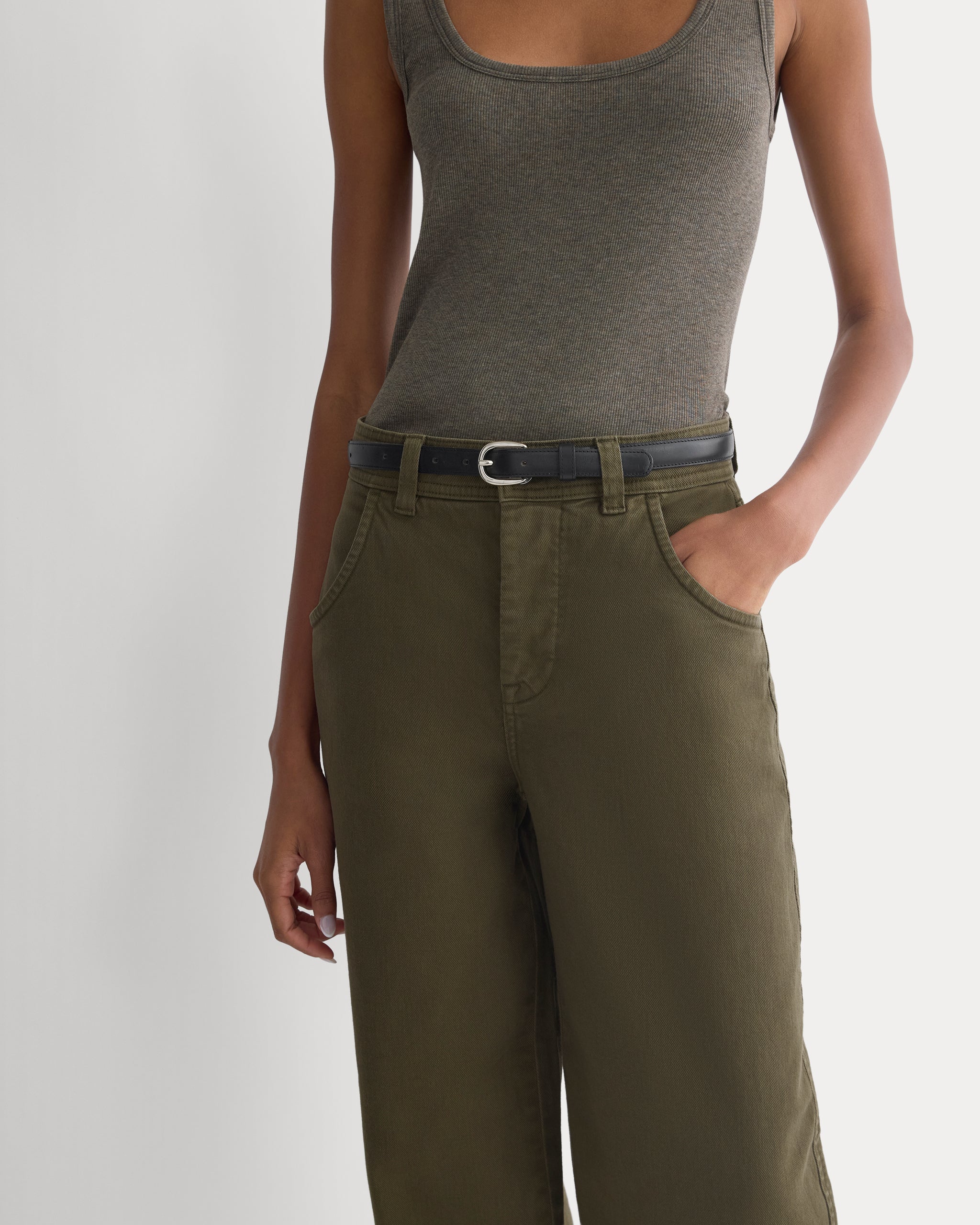 Utility Twill Barrel Pant | Olive Night | Regular