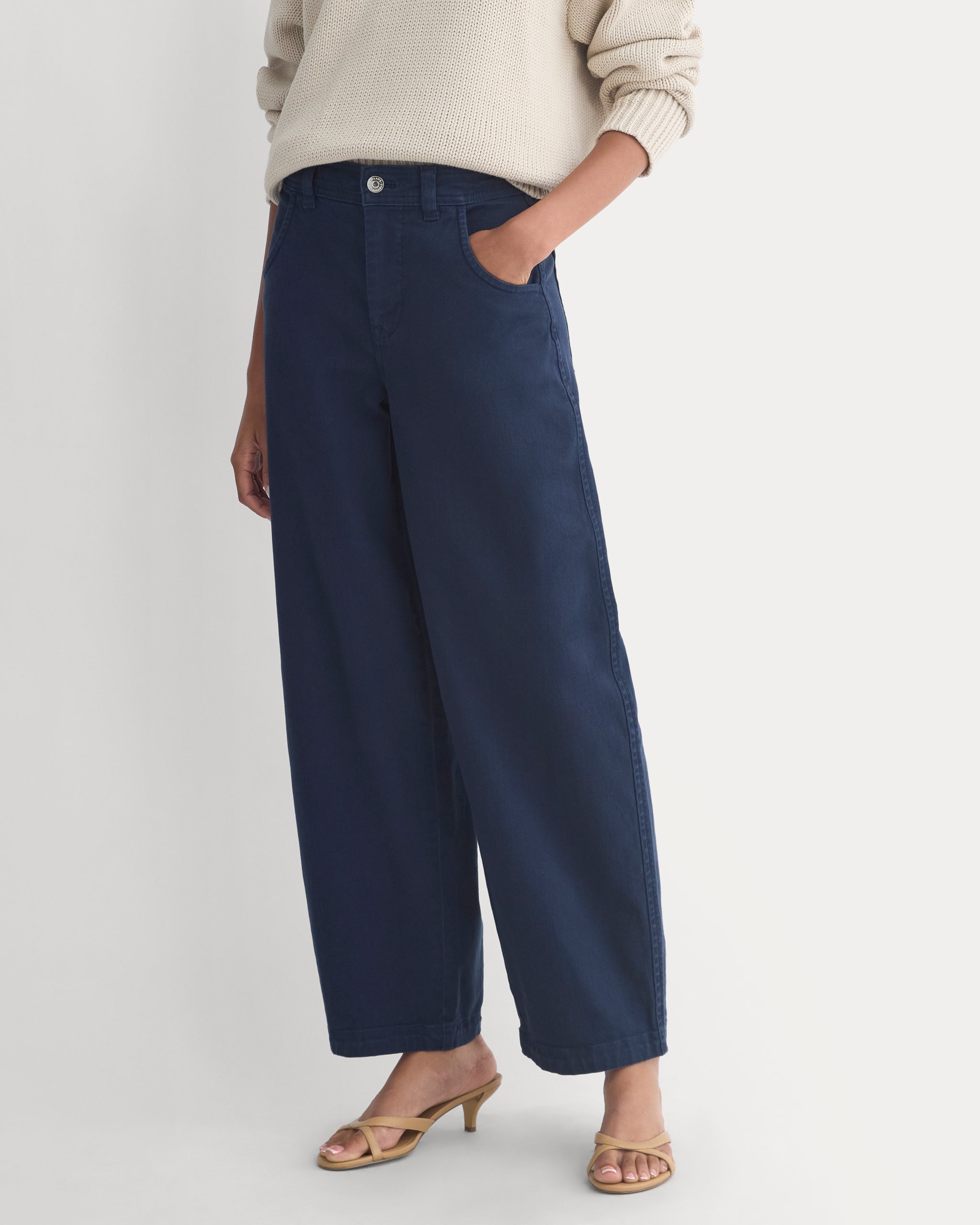 Utility Twill Barrel Pant | Navy | Regular