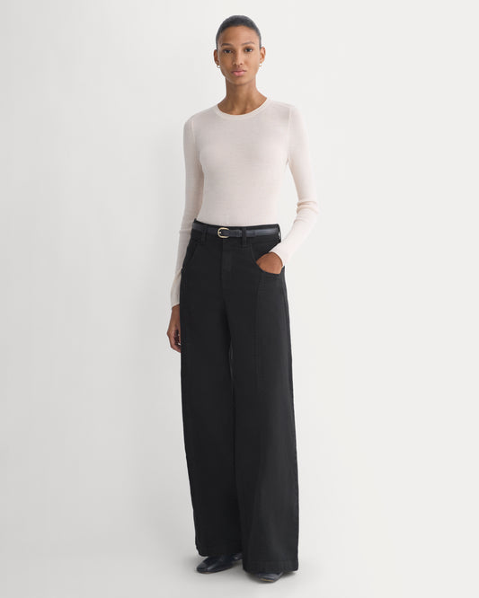 Utility Seamed Wide-Leg Pant | Black | 32" Inseam