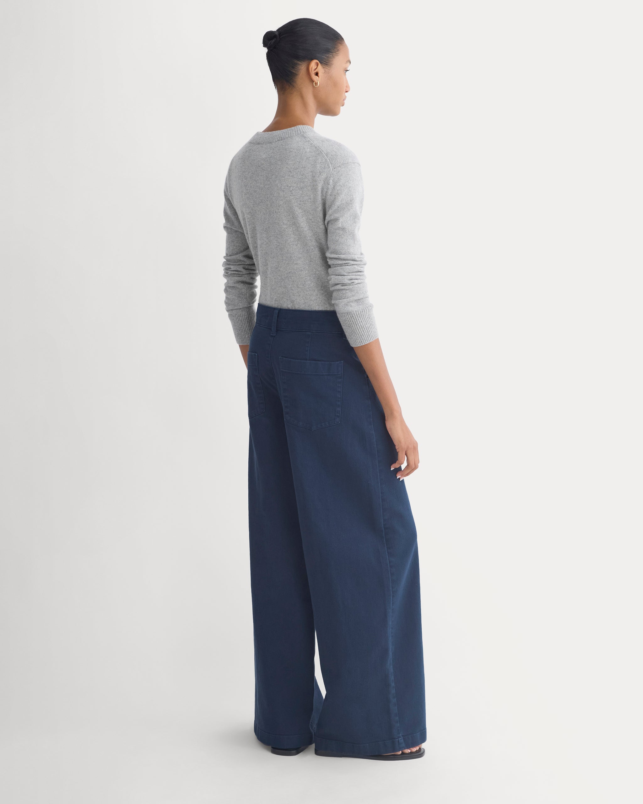 Utility Seamed Wide-Leg Pant | Navy | Long