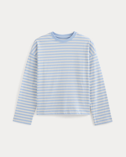 Forever Jersey Boxy Long-Sleeve Crew | Cashmere Blue / Bone
