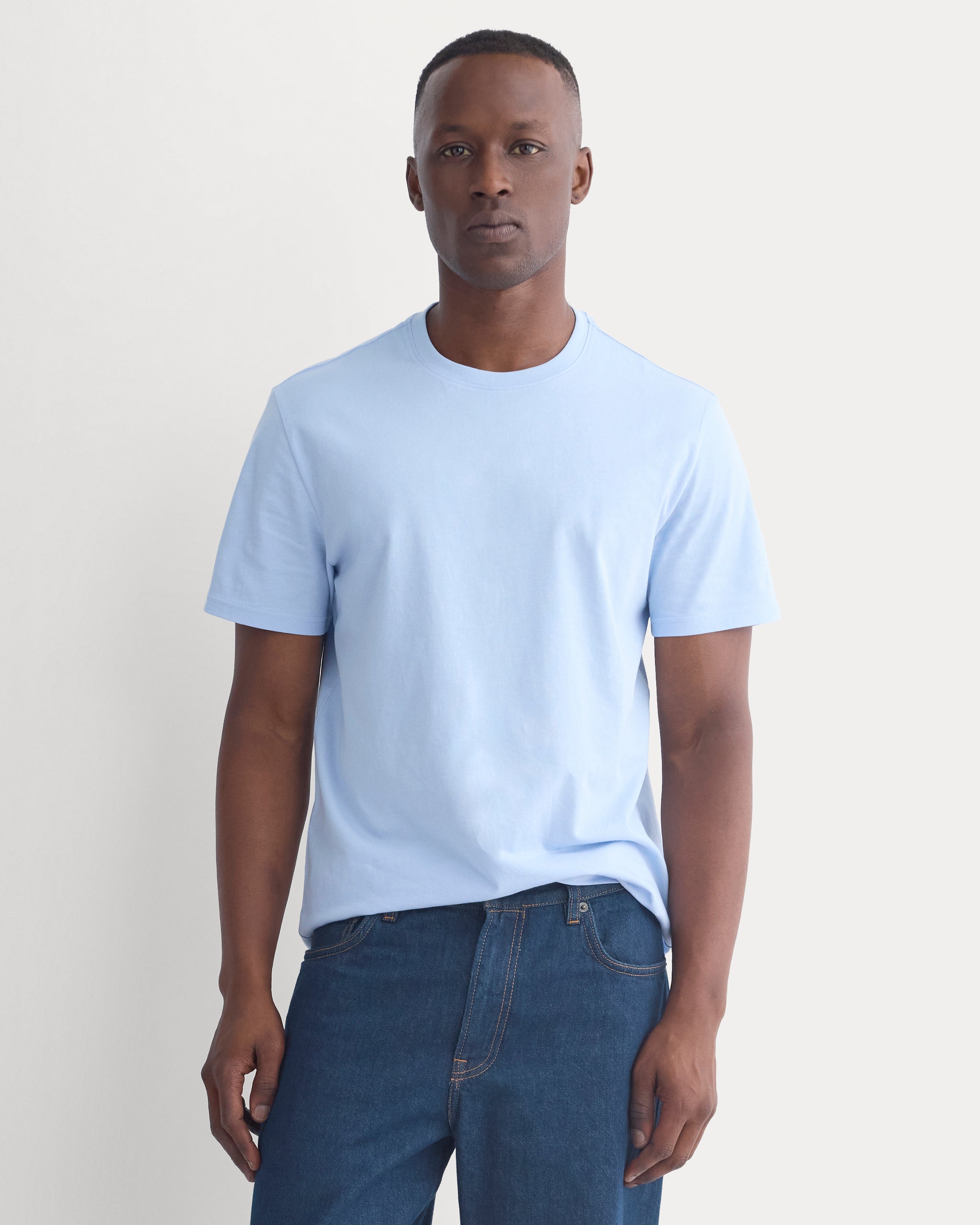 The Essential Organic Crew | Cashmere Blue