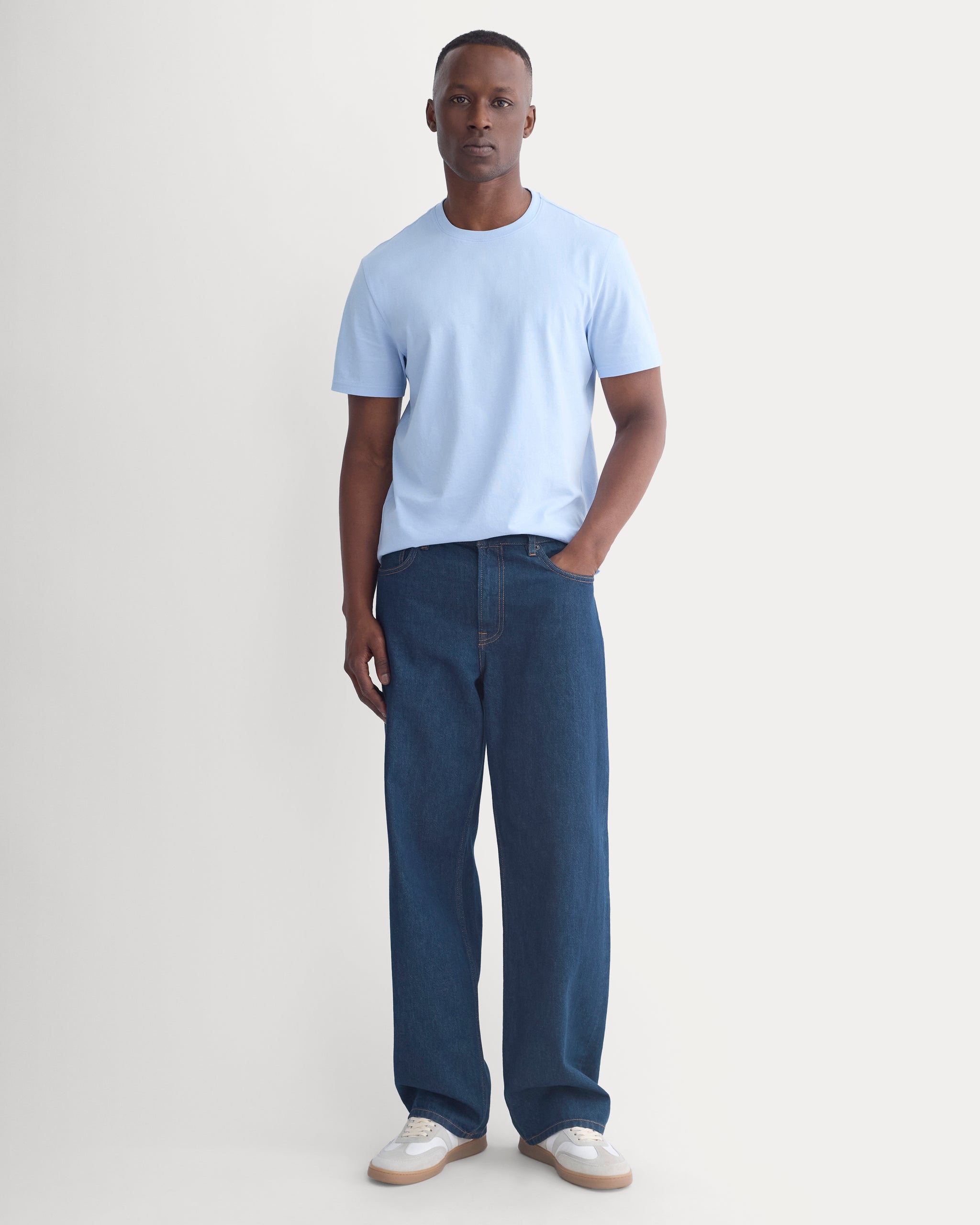 The Essential Organic Crew | Cashmere Blue