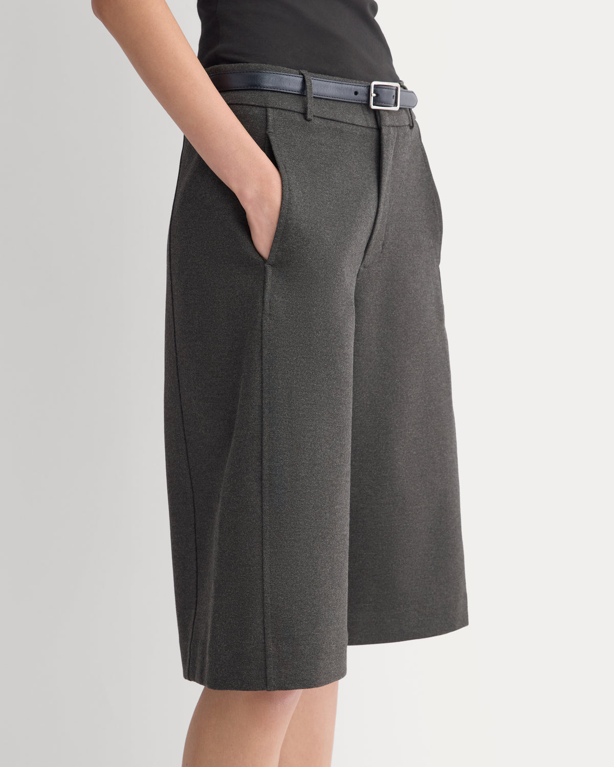 Ponte Bermuda Shorts | Heathered Soot