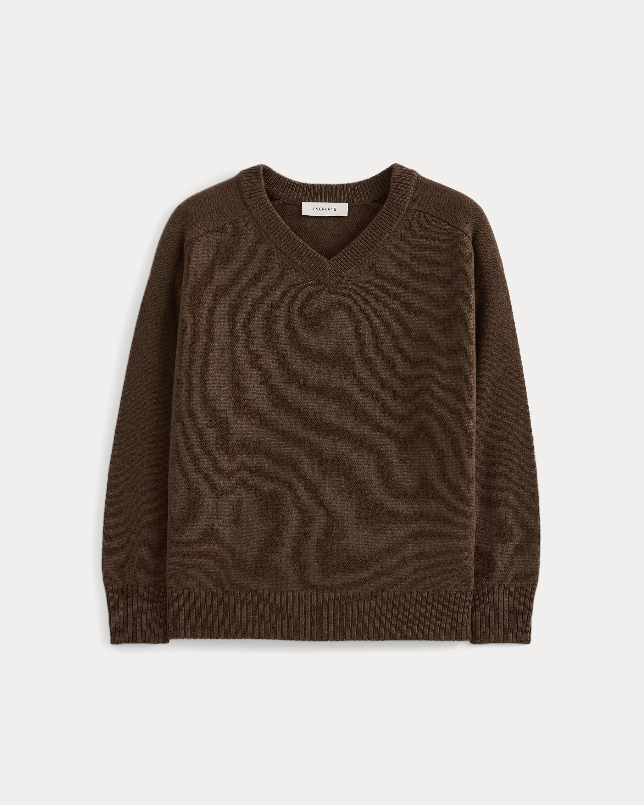 Cashmere High V Boyfriend Sweater | Cocoa