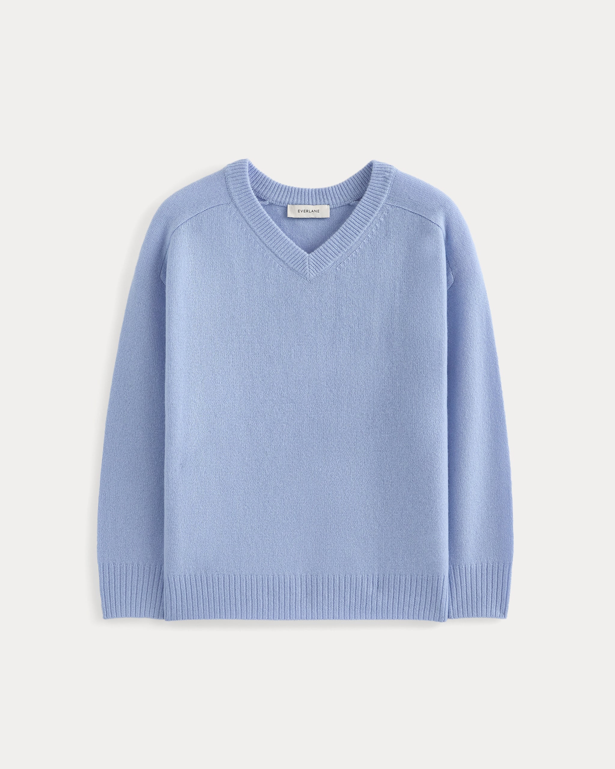 Cashmere High V Boyfriend Sweater | Blue