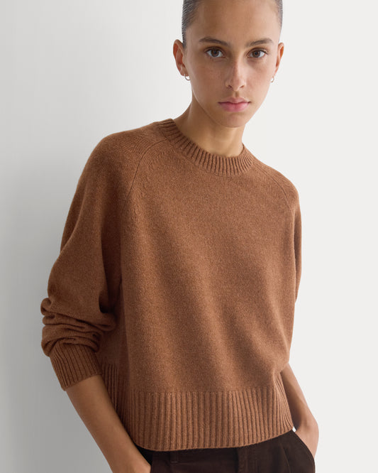 The Boxy Crew in Cashmere | Brown