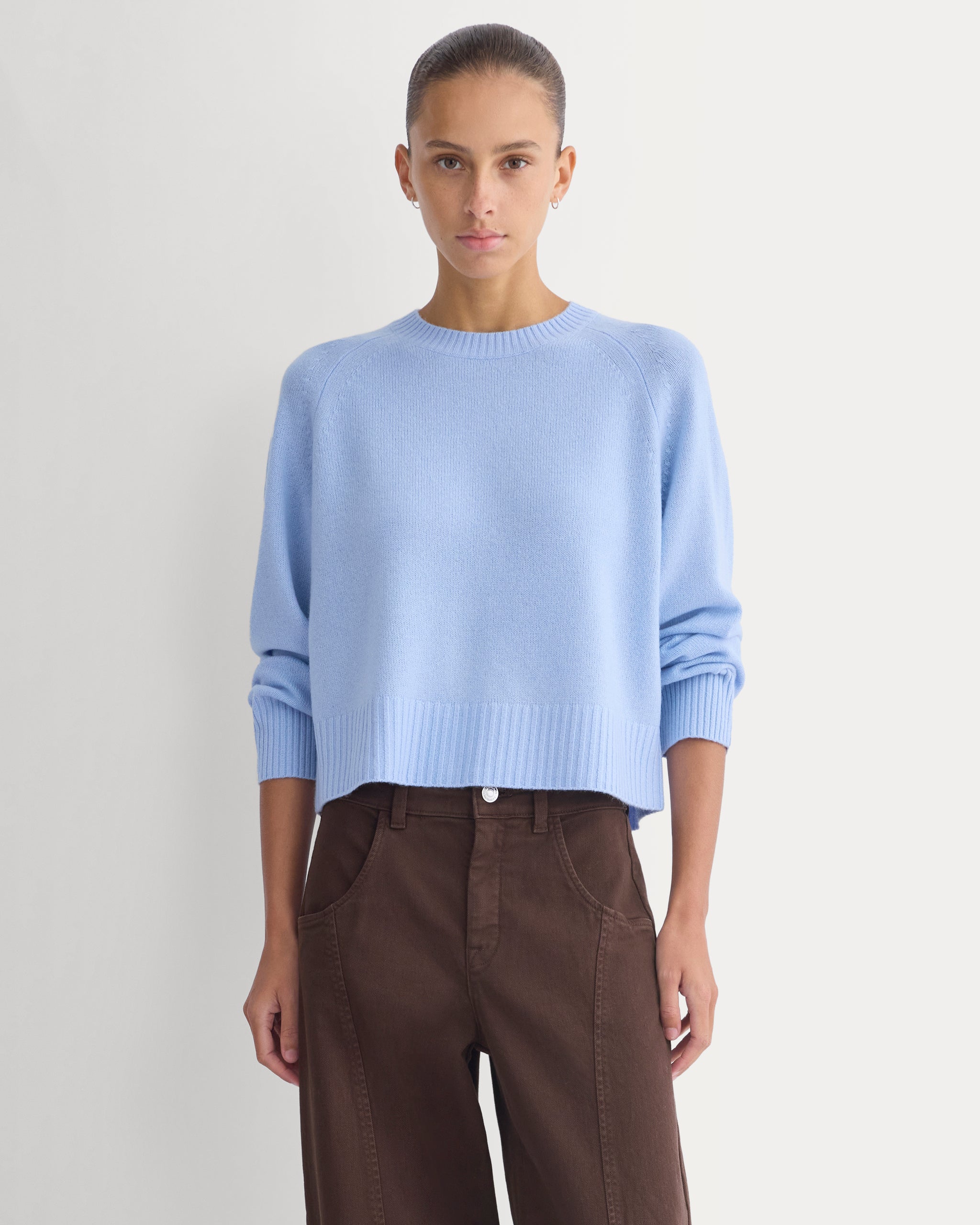 The Boxy Crew in Cashmere | Blue