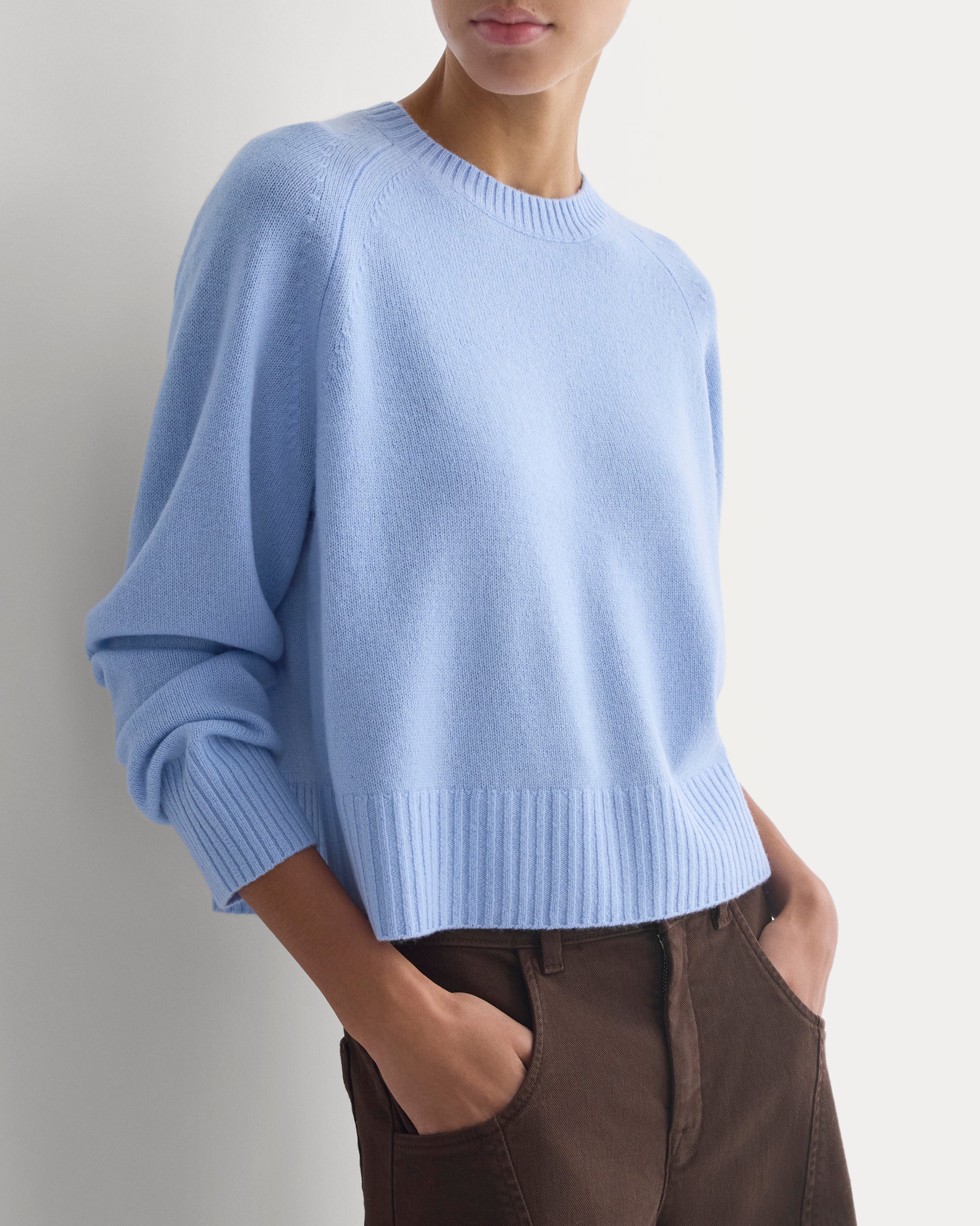 The Boxy Crew in Cashmere | Blue