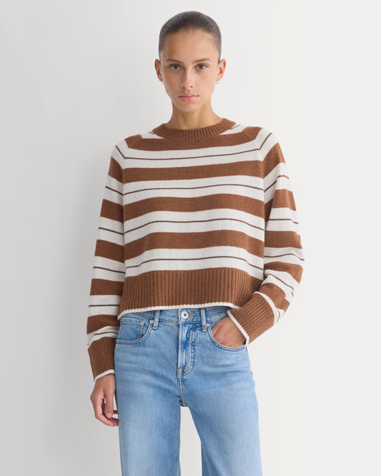 The Boxy Crew in Cashmere | Brown