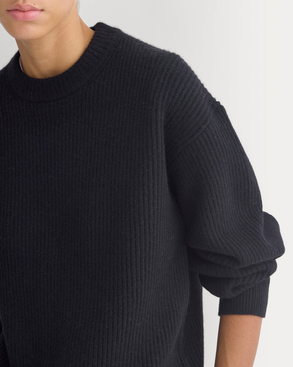 Cashmere Fisherman Crew | Black