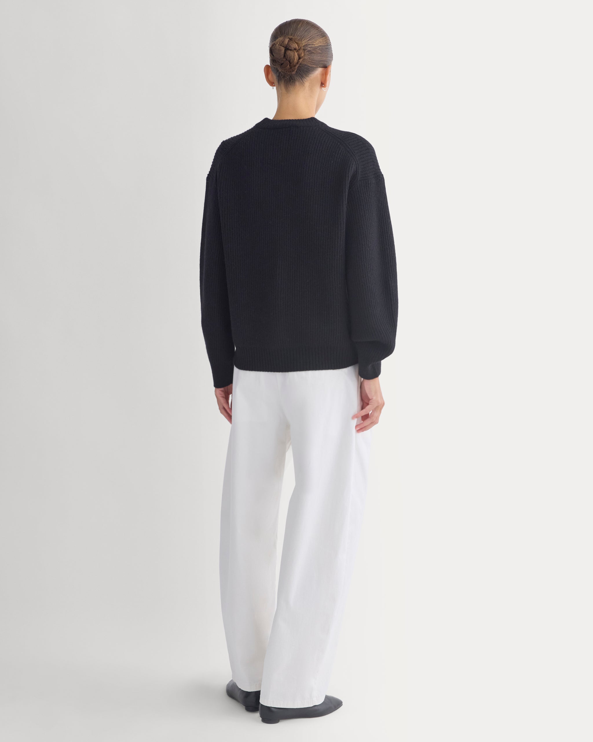 Cashmere Fisherman Crew | Black