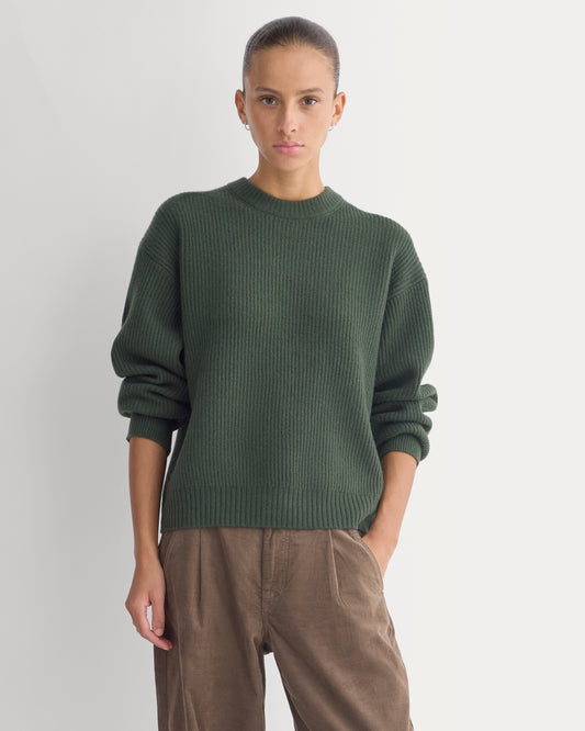Cashmere Fisherman Crew | Dark Forest