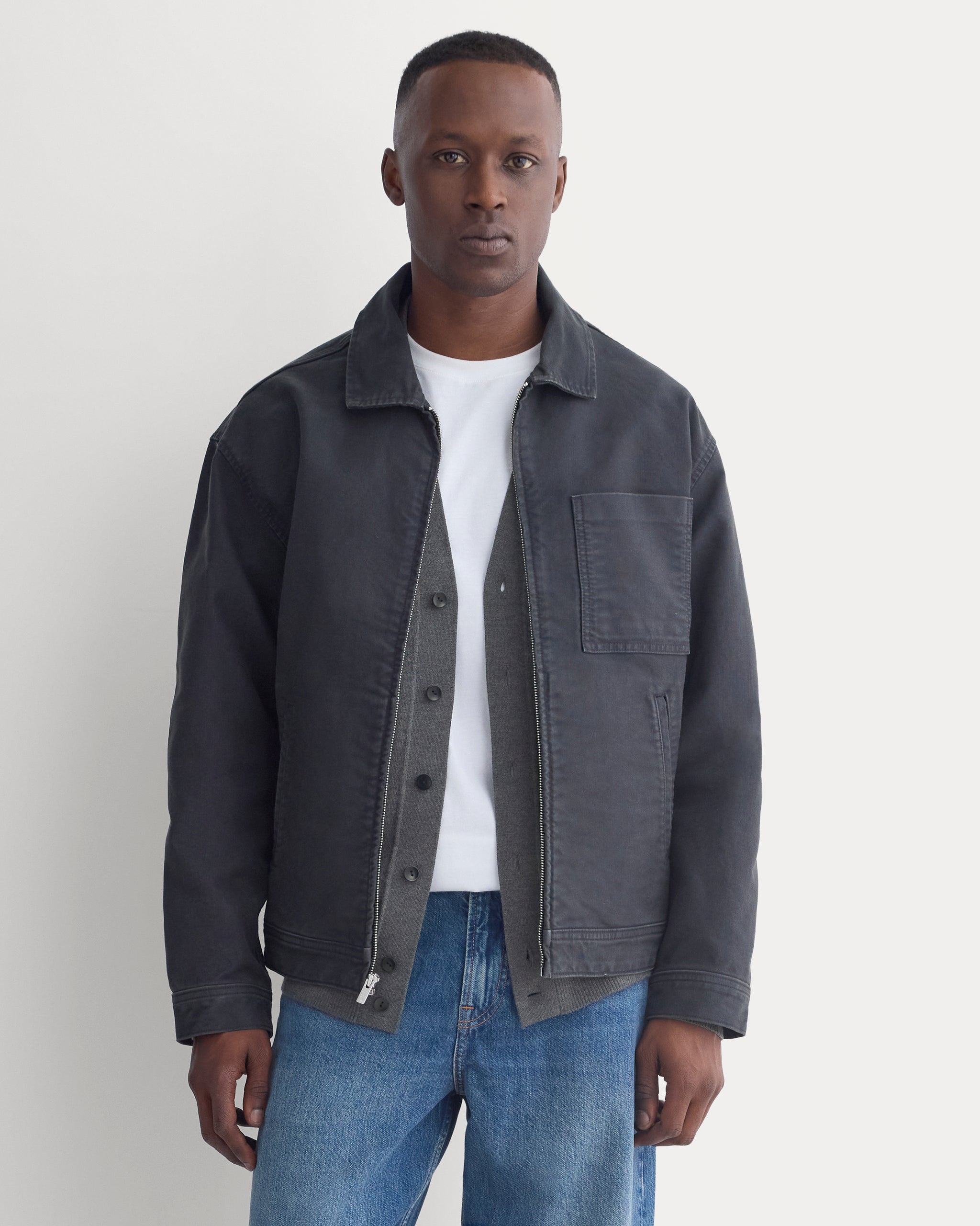 Brushed Cord Coach's Jacket | Black