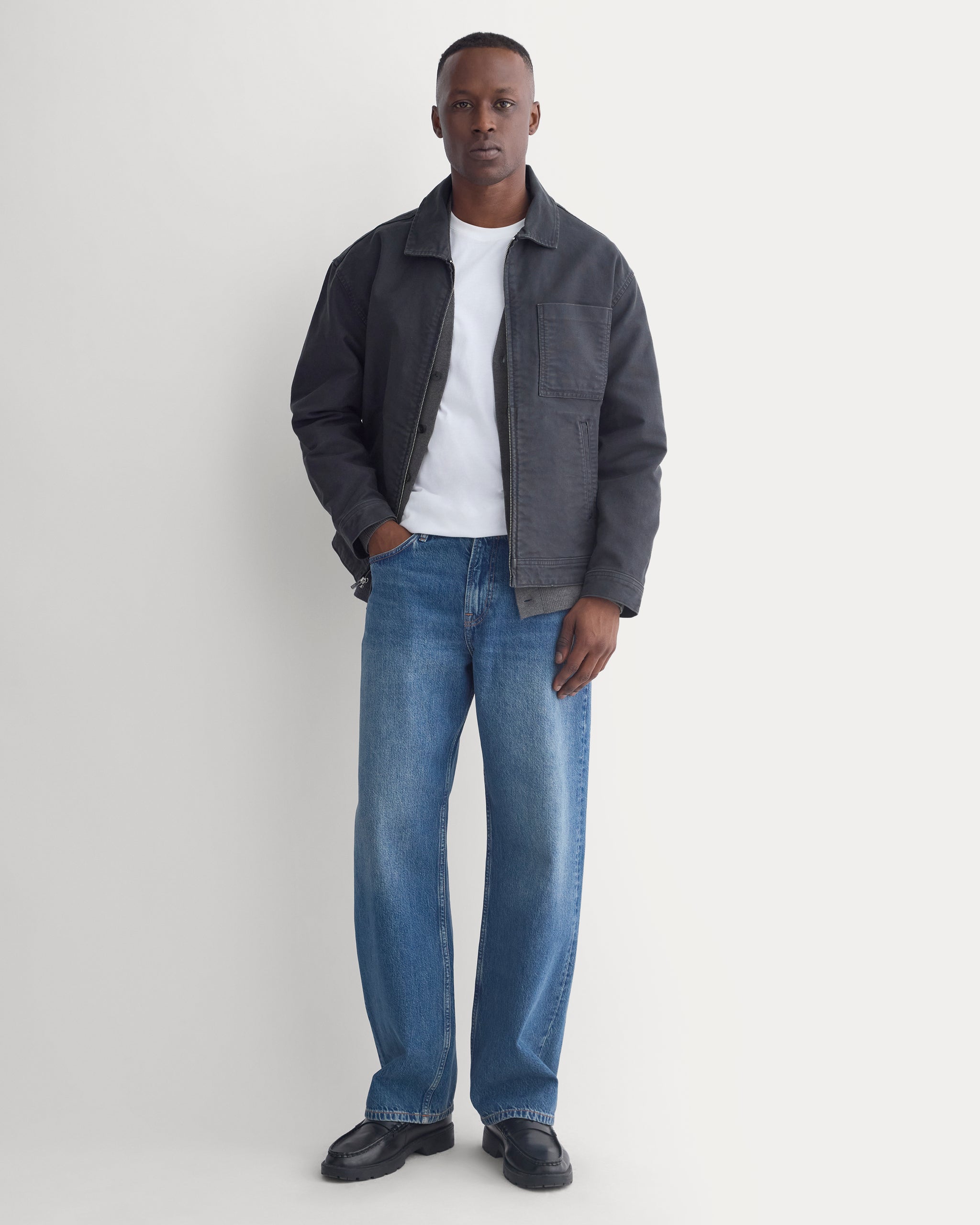 Brushed Cord Coach's Jacket | Black