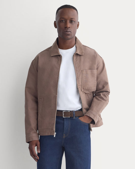 Brushed Cord Coaches Jacket | Deep Taupe