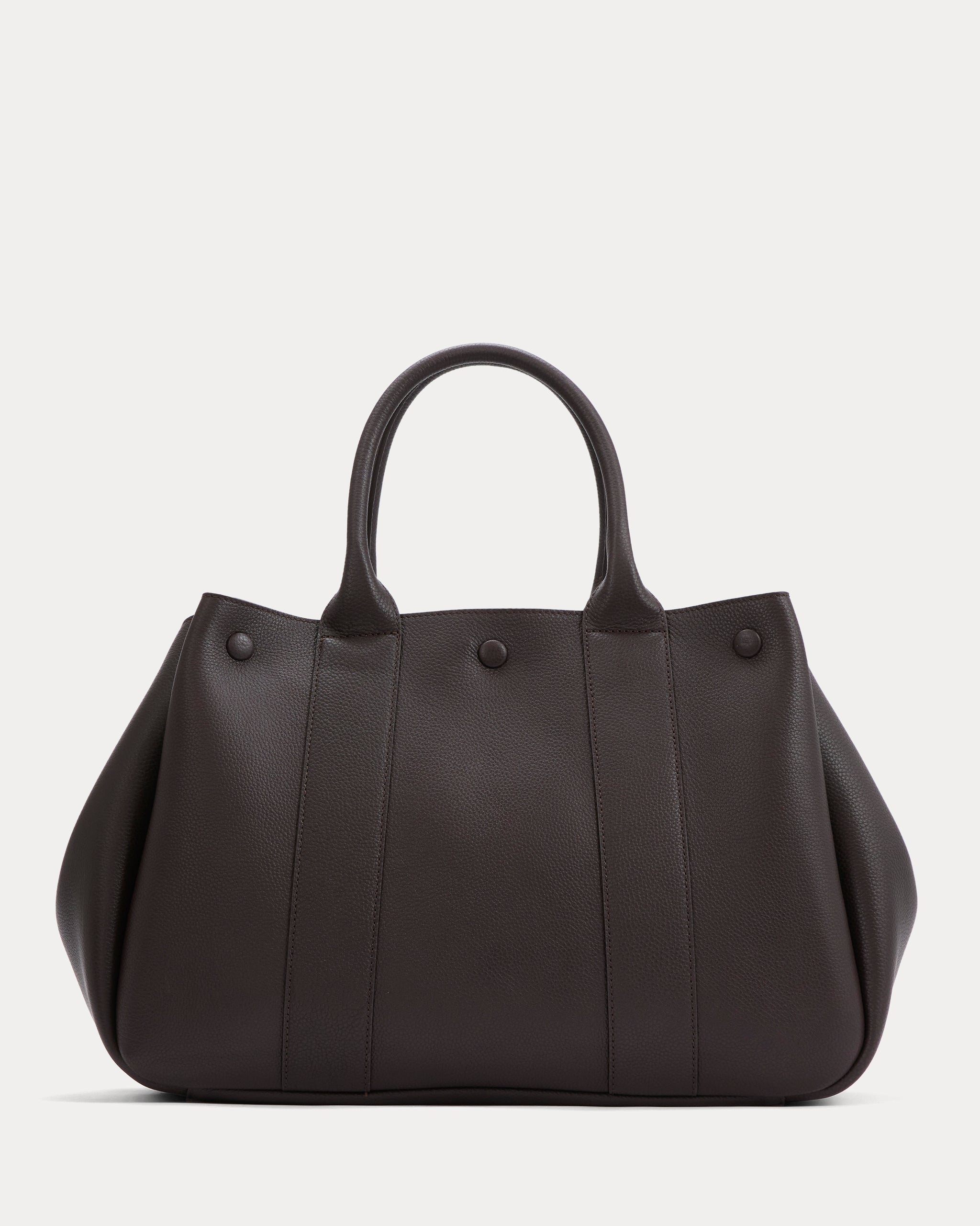 Leather Boxy Tote | Chocolate Pebble Leather