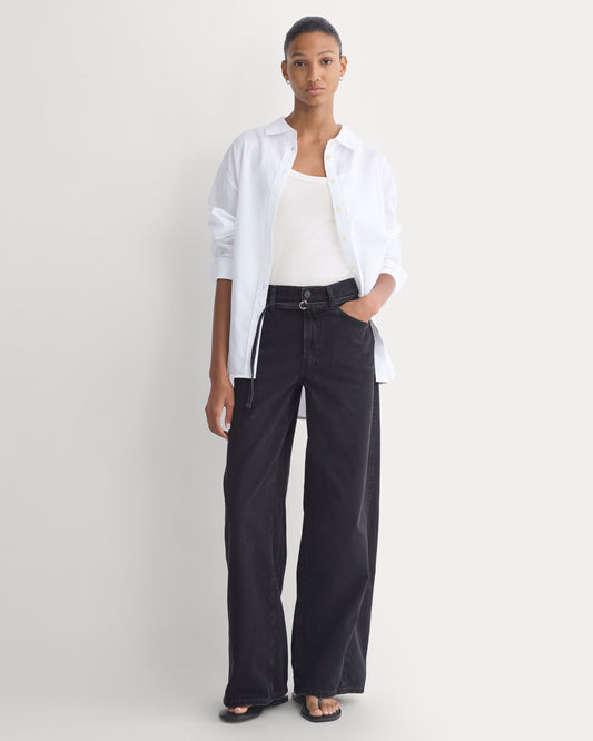 Lightweight Loose Wide-Leg Jean | Black | Regular