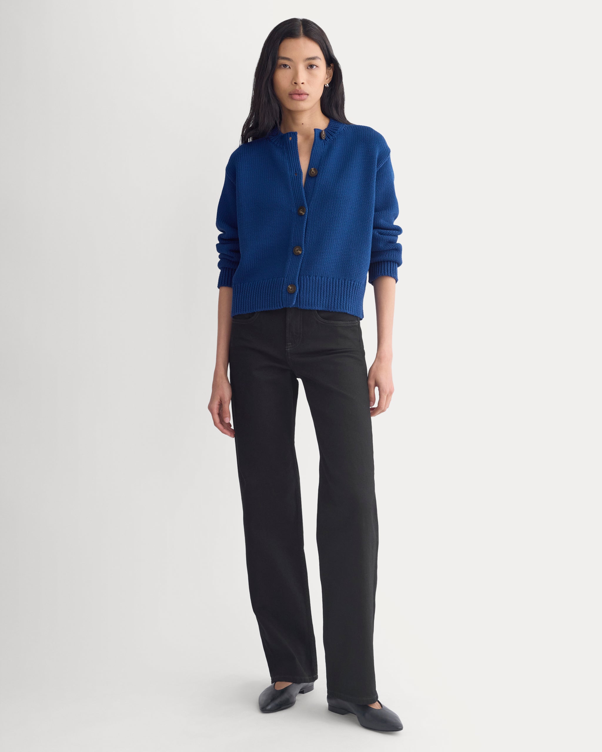 Open-Knit Crew in Elevated Cotton | Estate Blue