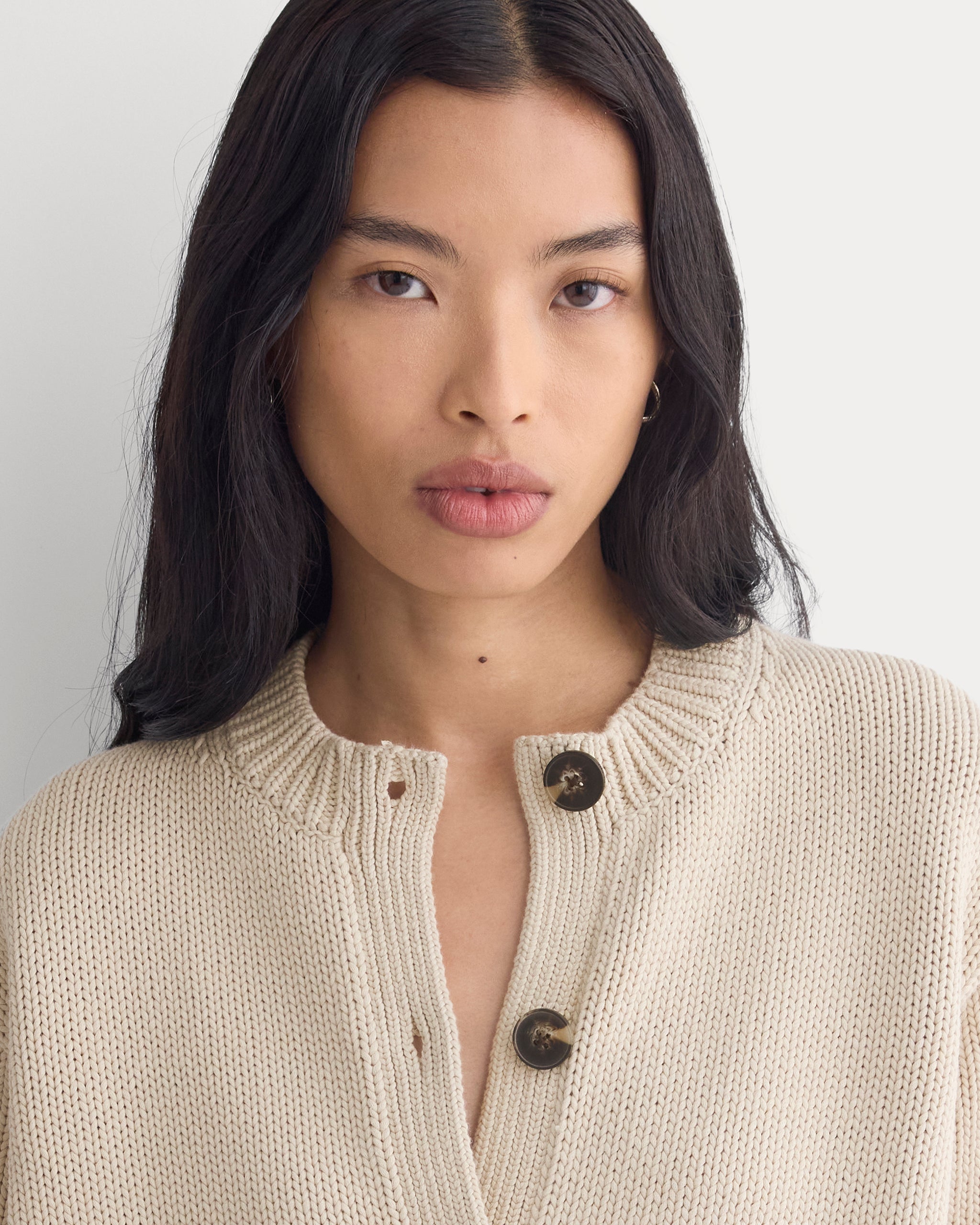 Open-Knit Crew in Elevated Cotton | Peyote