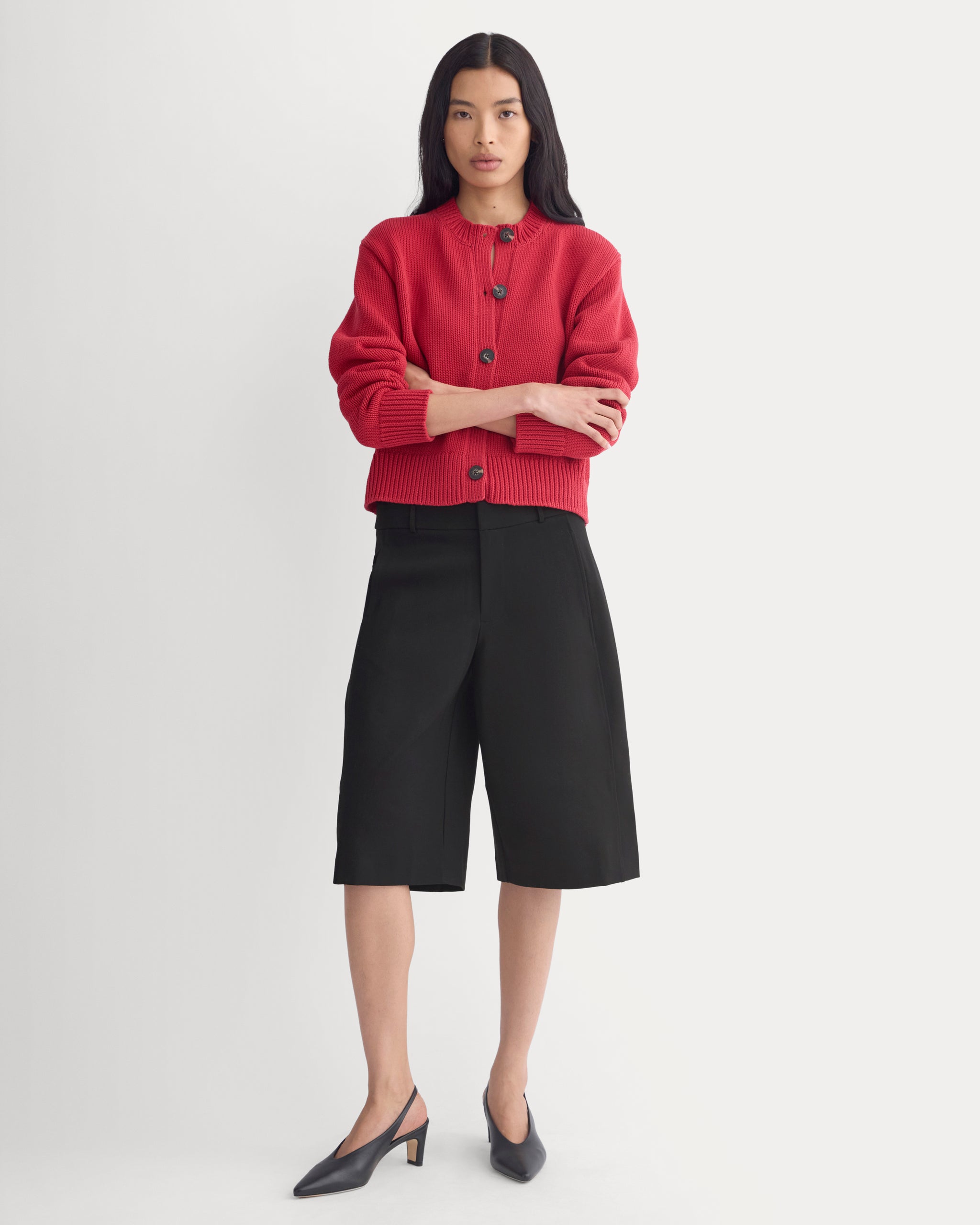 Open-Knit Crew in Elevated Cotton | Vintage Red