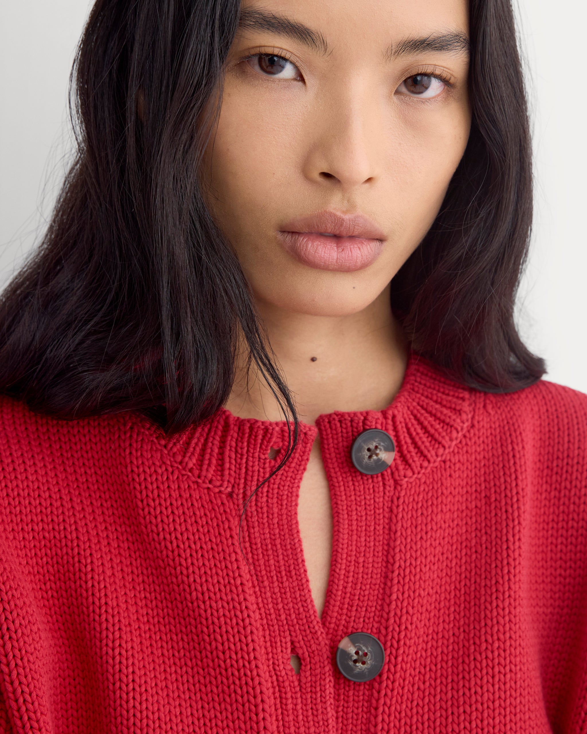Open-Knit Crew in Elevated Cotton | Vintage Red