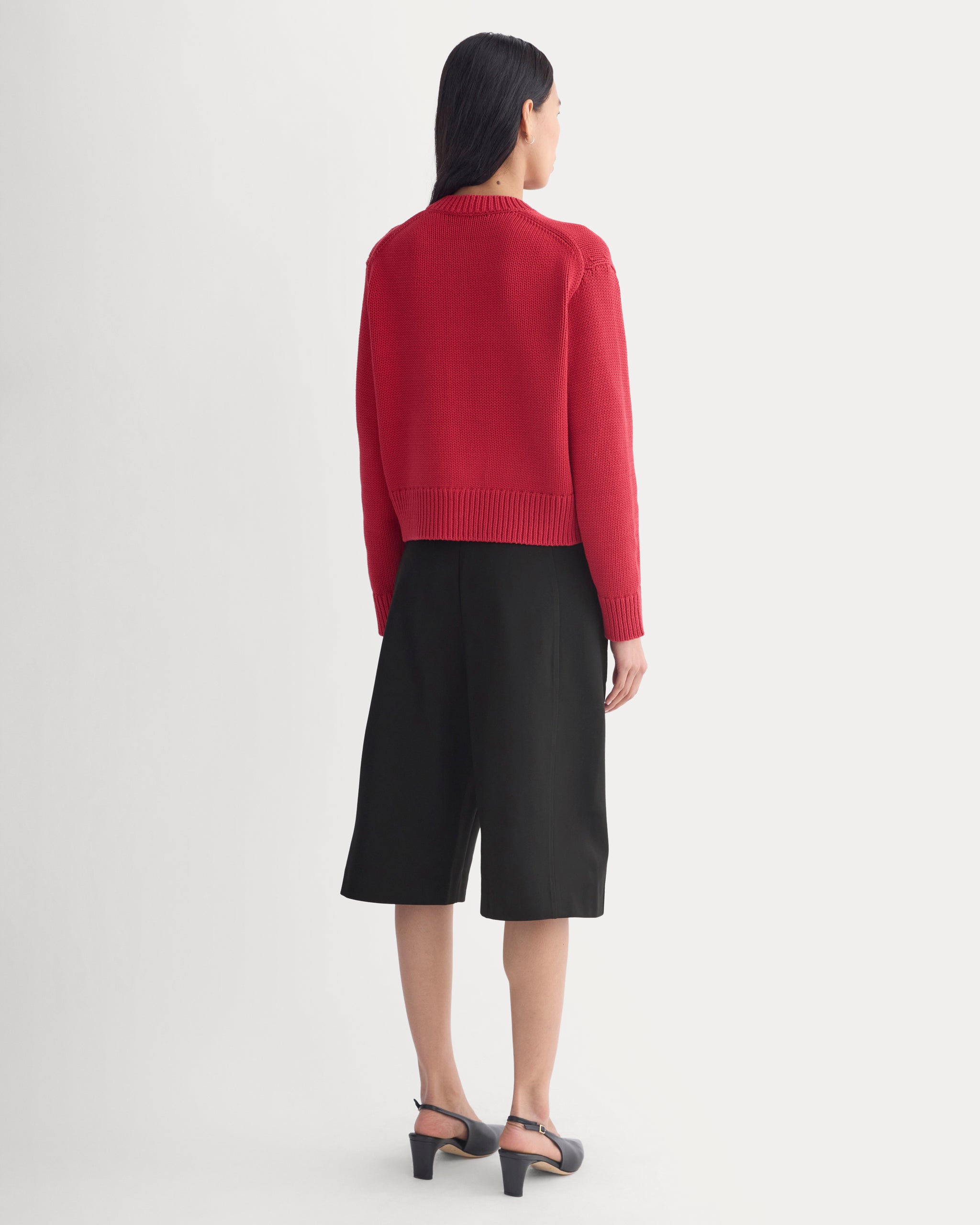 Open-Knit Crew in Elevated Cotton | Vintage Red