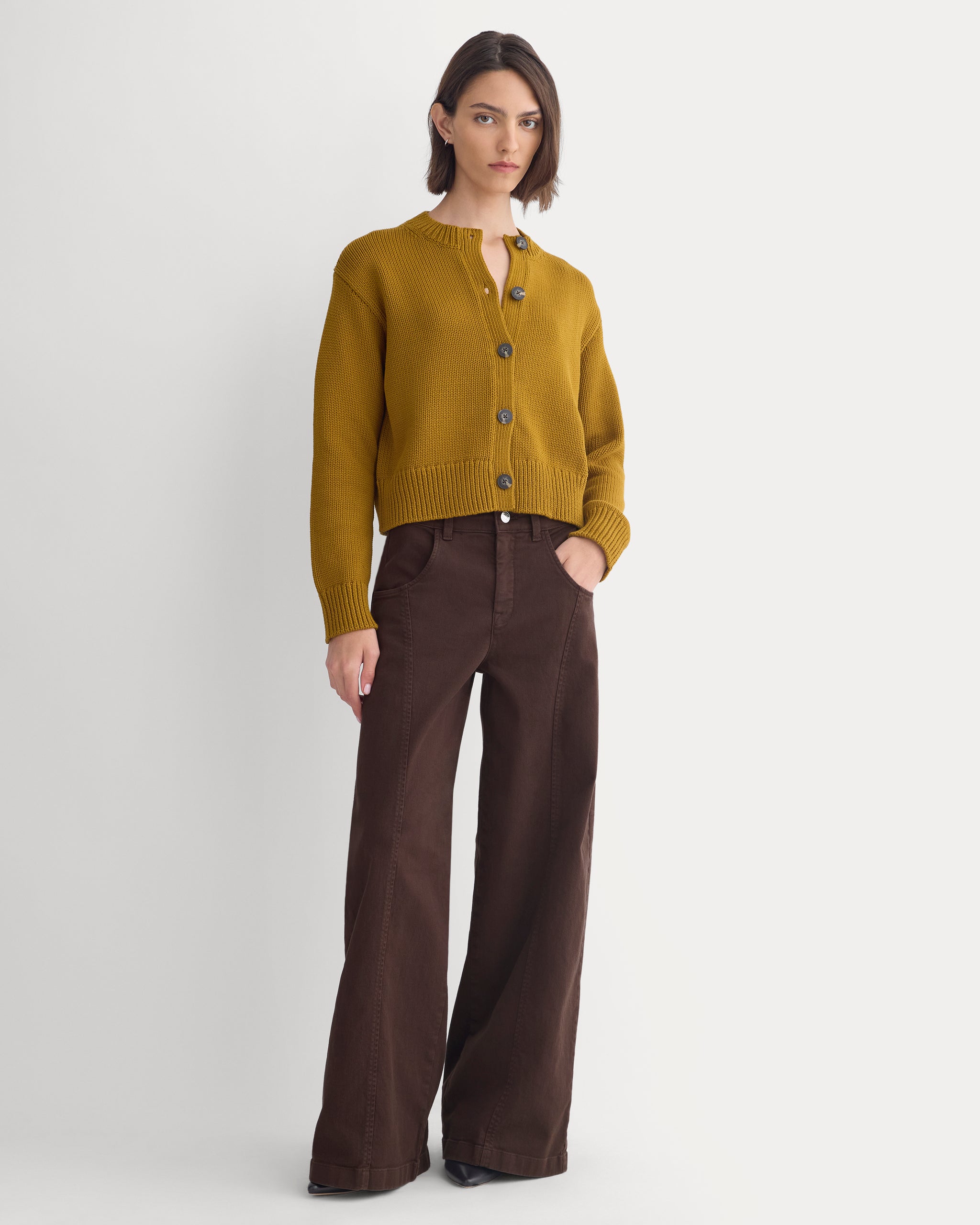 Open-Knit Crew in Elevated Cotton | Tapenade