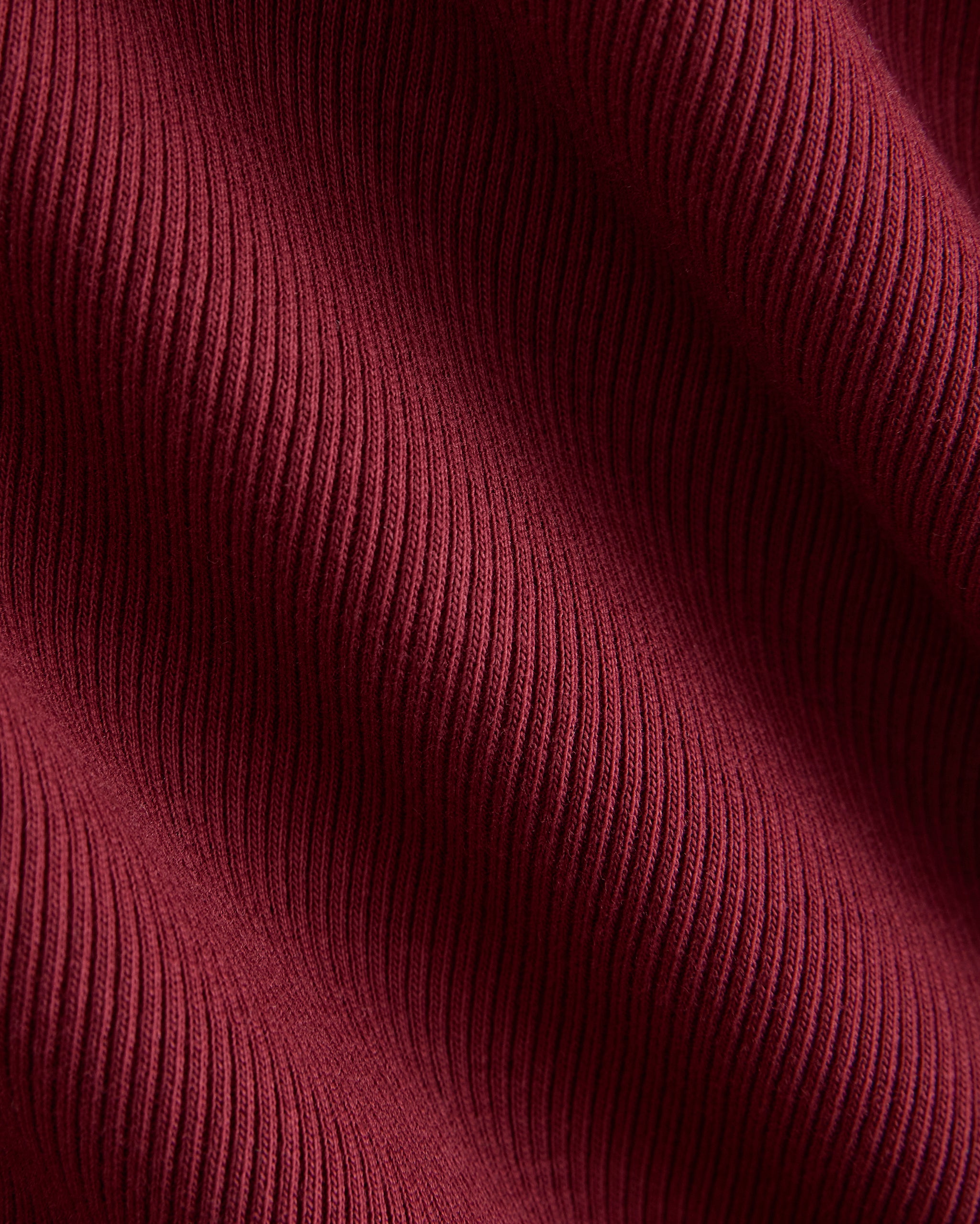 Effortless Rib Classic Long Sleeve | Cabernet