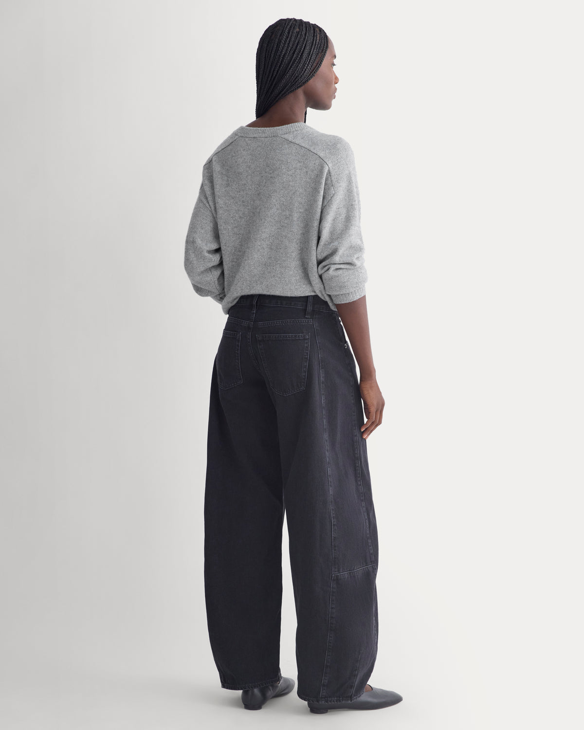 Baggy Barrel-Leg Jean | Washed Black