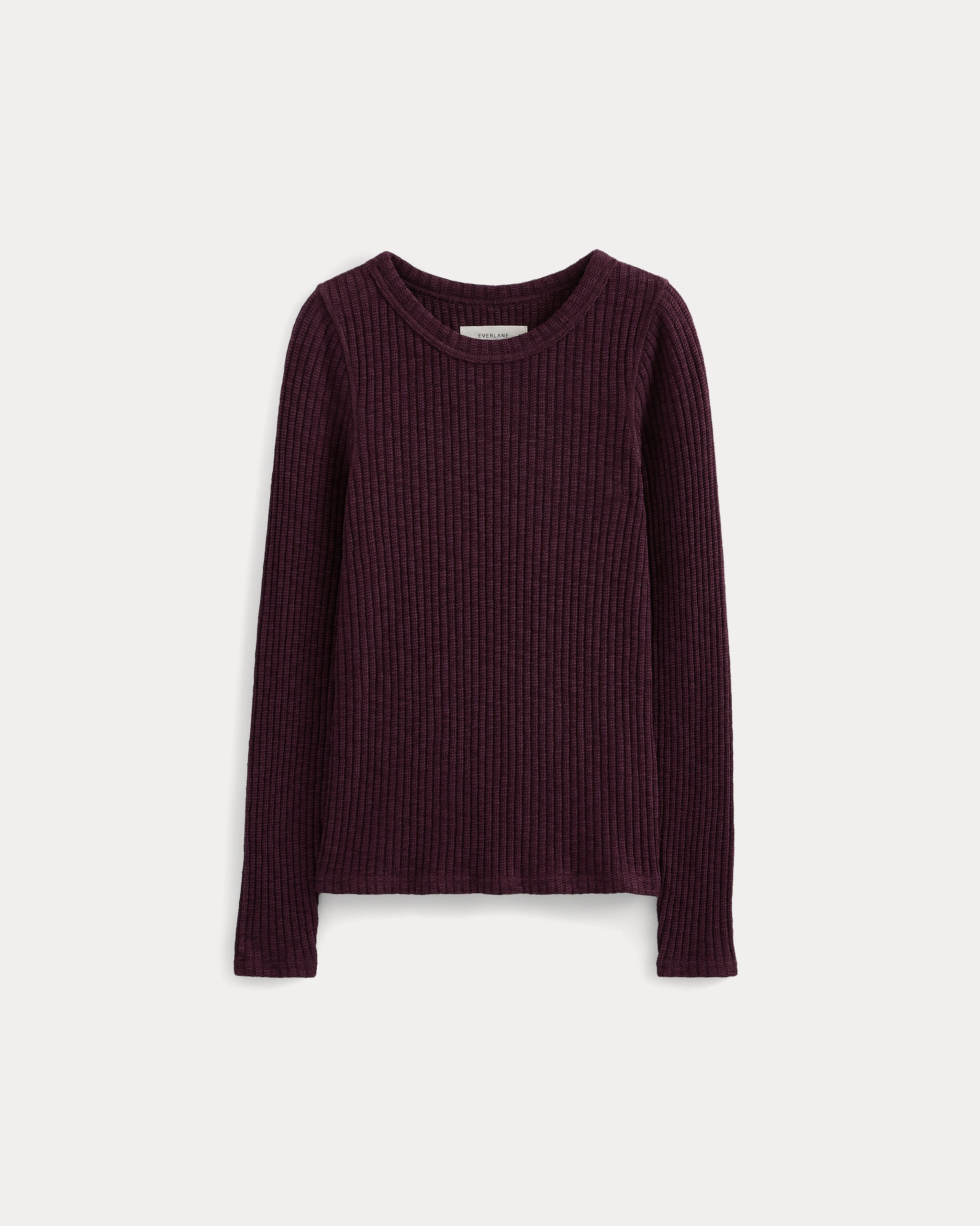 The Cozy Rib Long-Sleeve Tee | Deep Plum