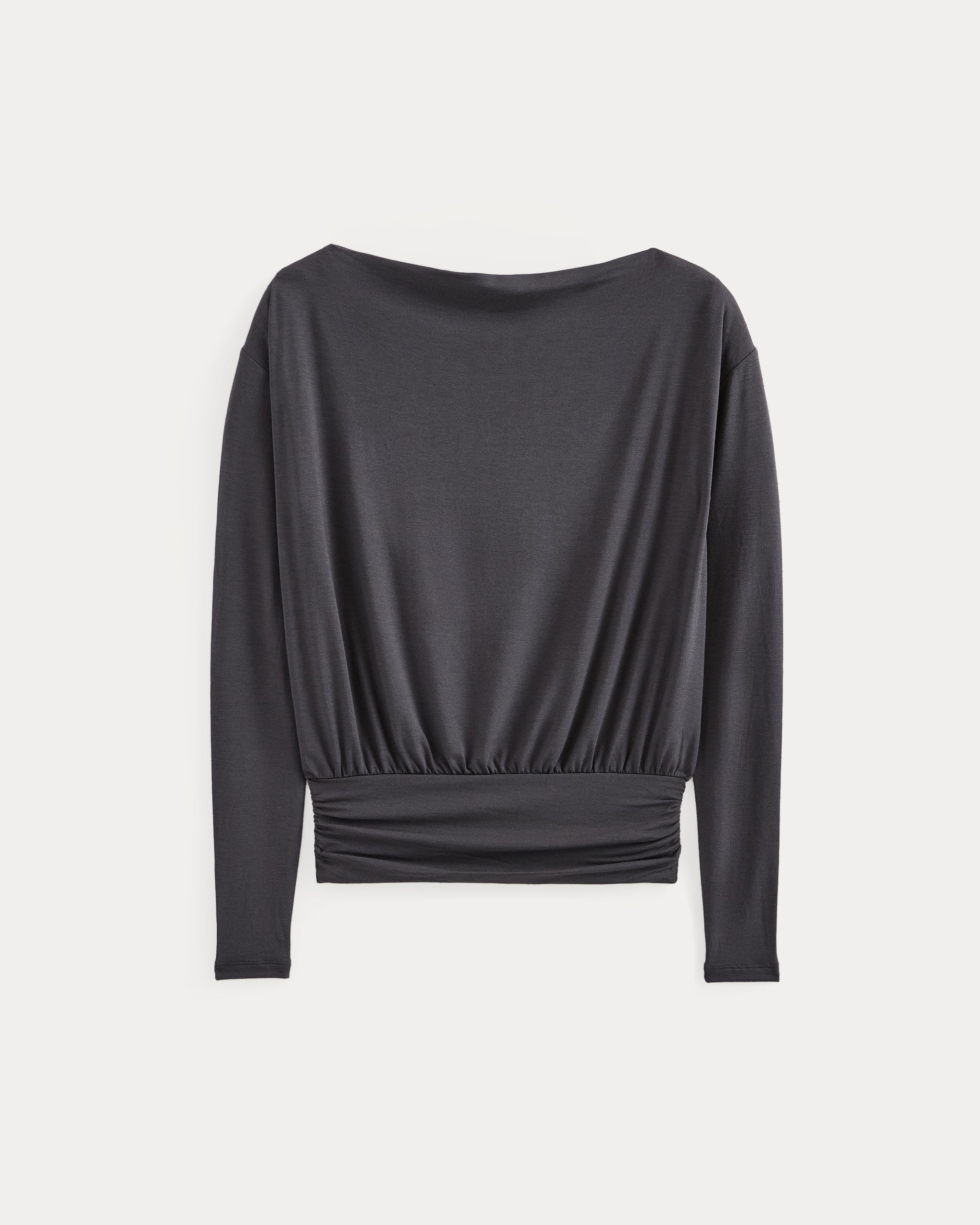 Drapey Jersey Slouchy Top | Graphite
