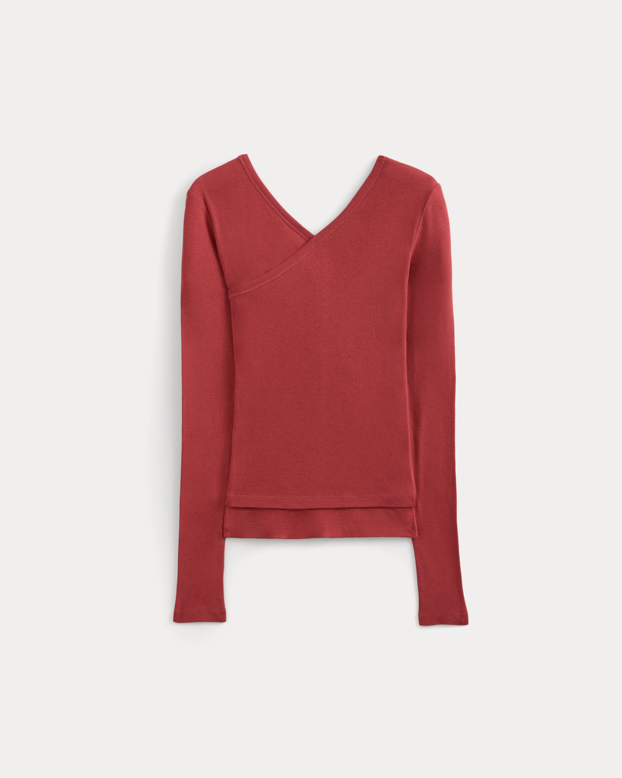 Tissue Double Layer One Shoulder Top | Vintage Red
