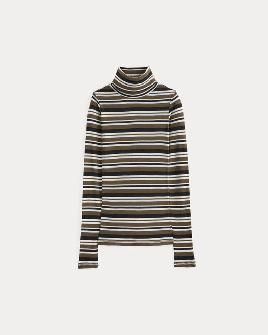 Tissue Long-Sleeve Turtleneck | Beech / Bone