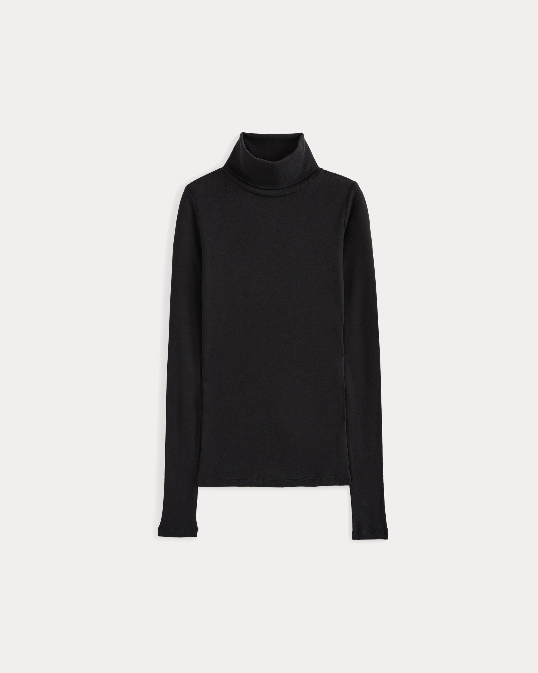 Tissue Long-Sleeve Turtleneck | Black