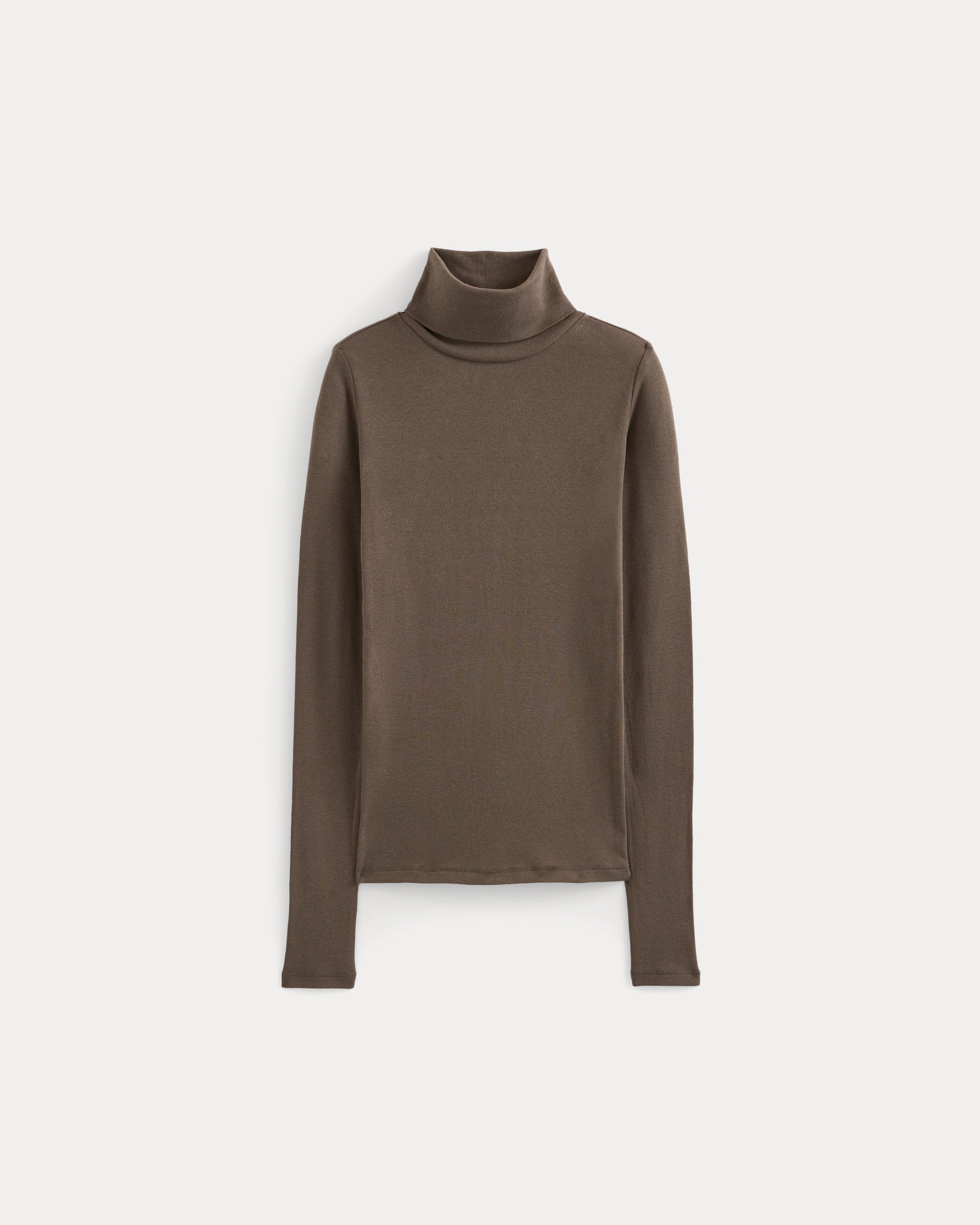 Tissue Long-Sleeve Turtleneck | Deep Taupe