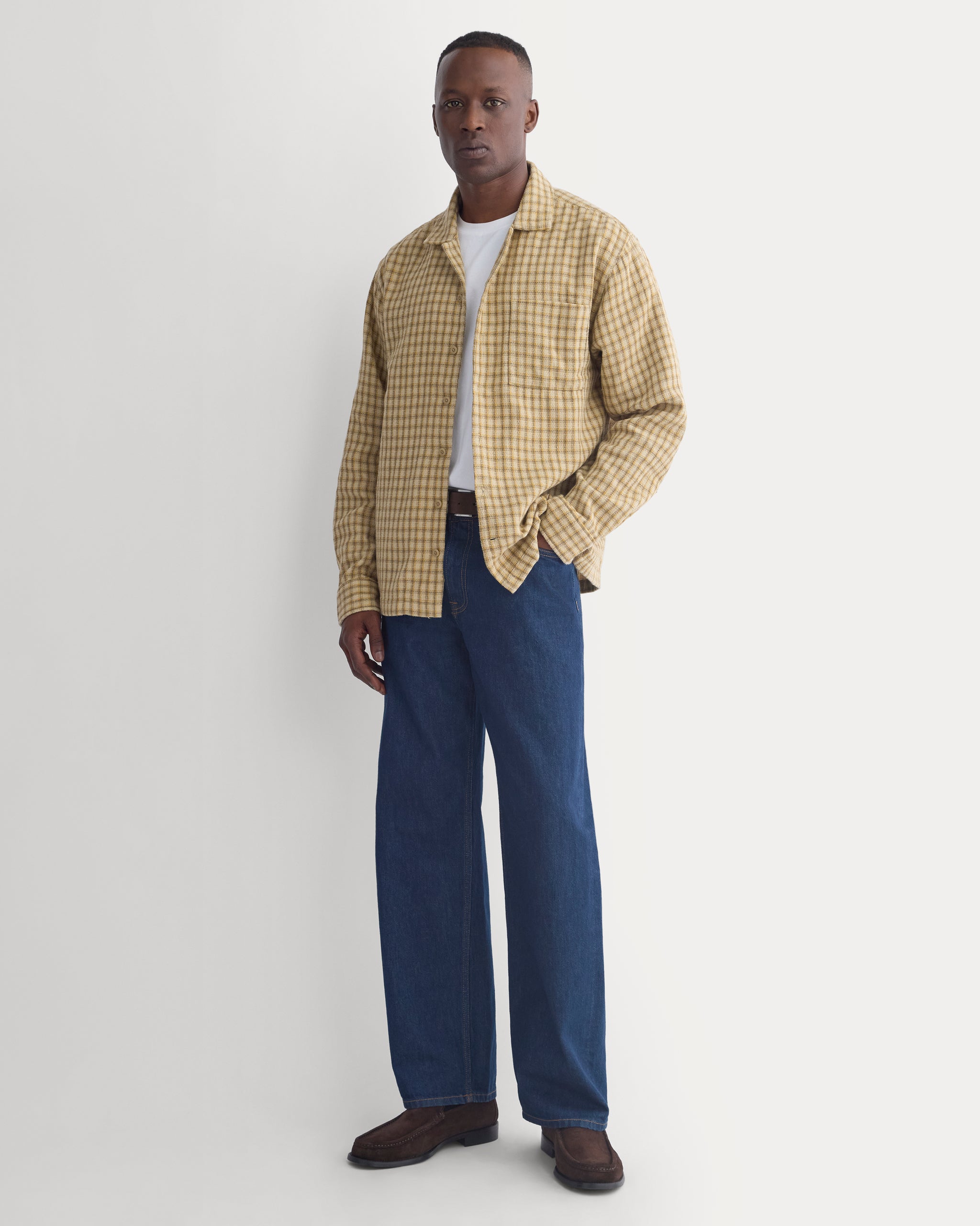 Double-Gauze Button-Down Shirt | Khaki