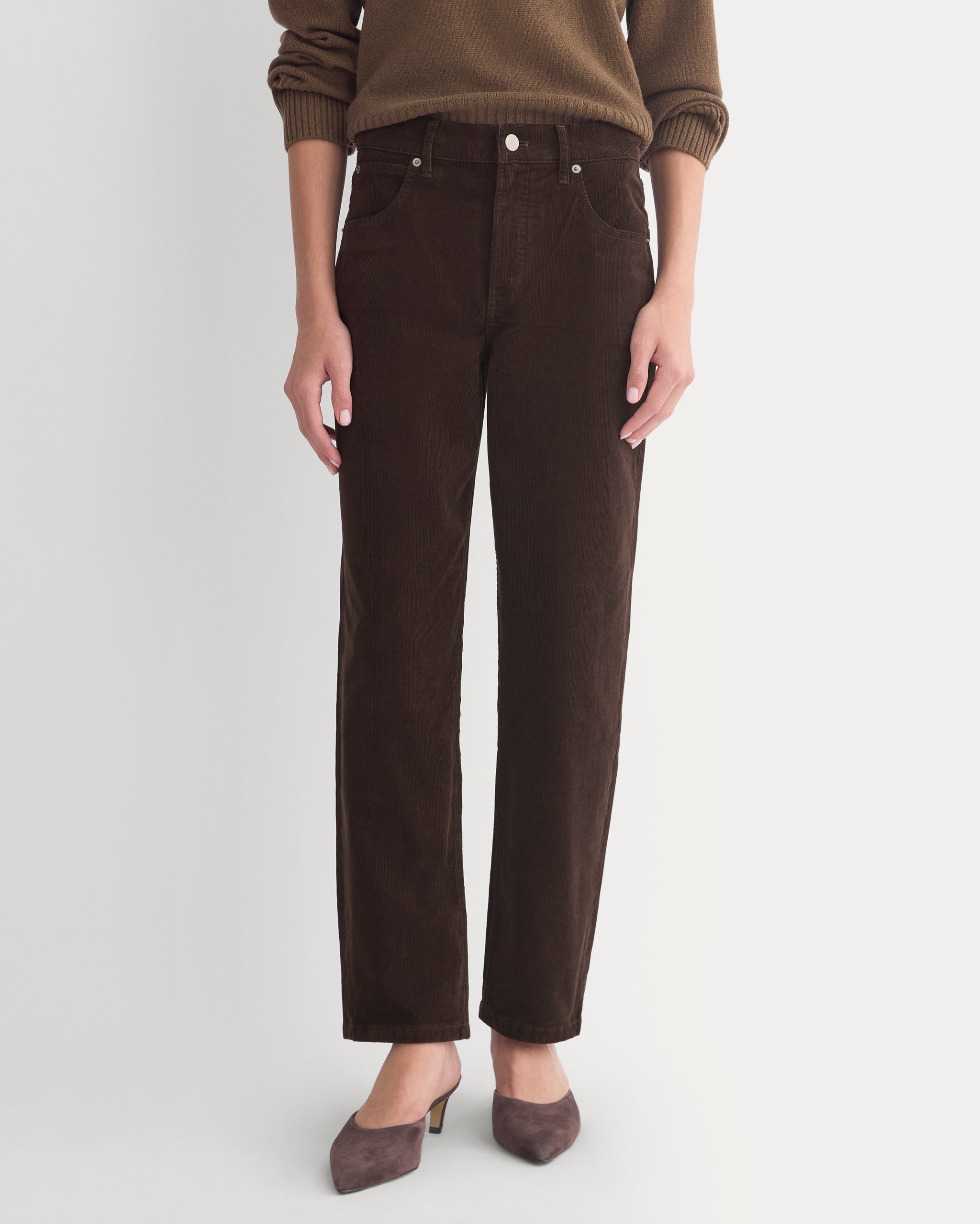 Stretch Corduroy Cigarette Pant | Coffee Bean