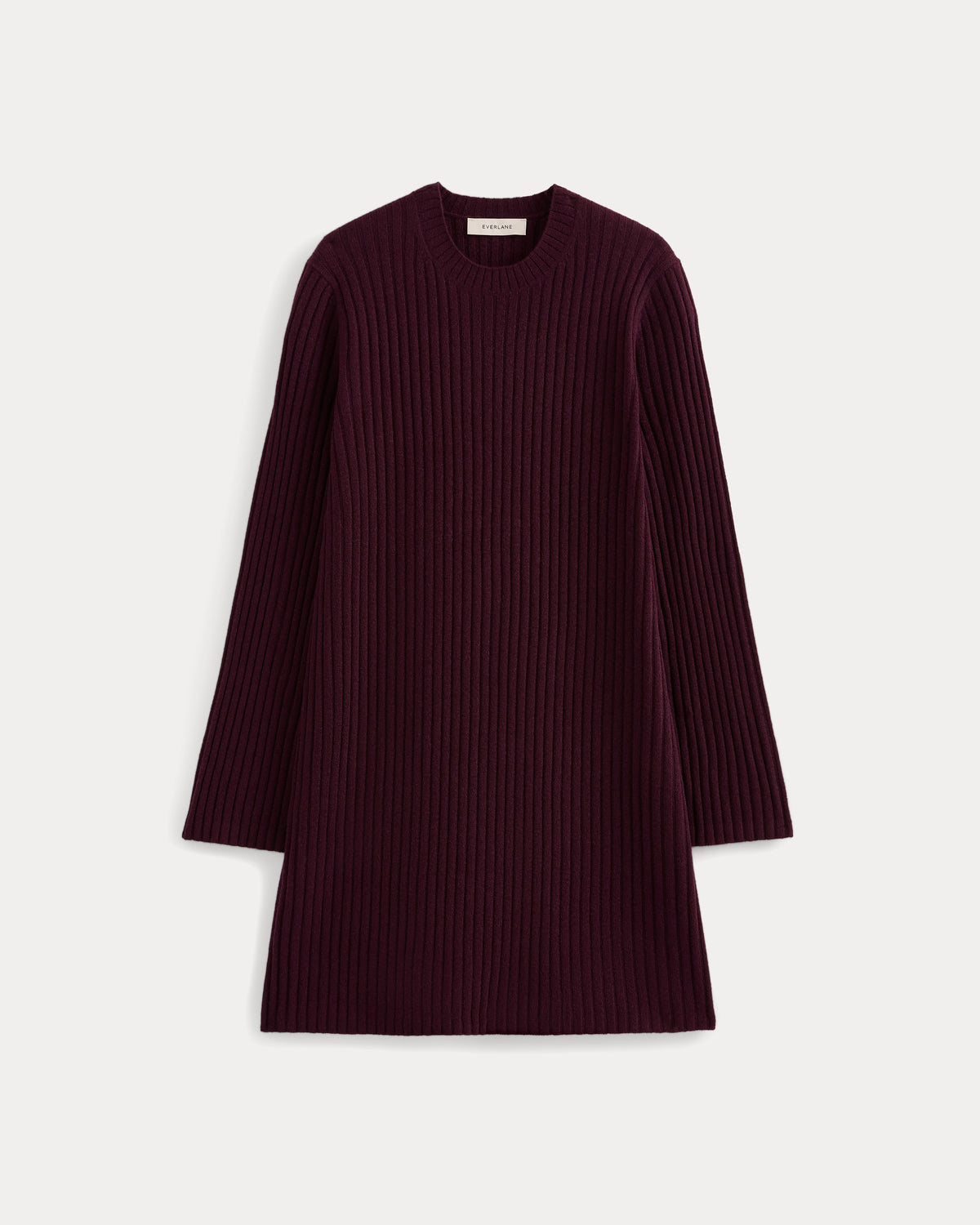 Cashmere Long-Sleeve Mini Dress | Deep Plum
