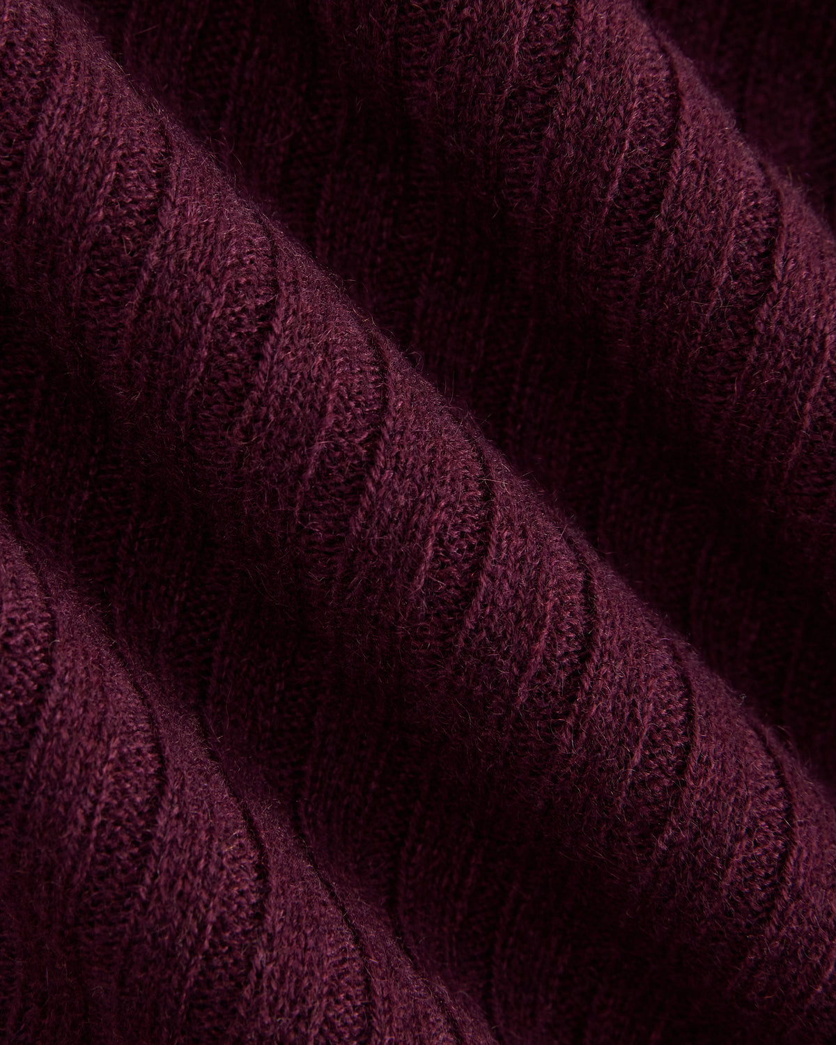 Cashmere Long-Sleeve Mini Dress | Deep Plum