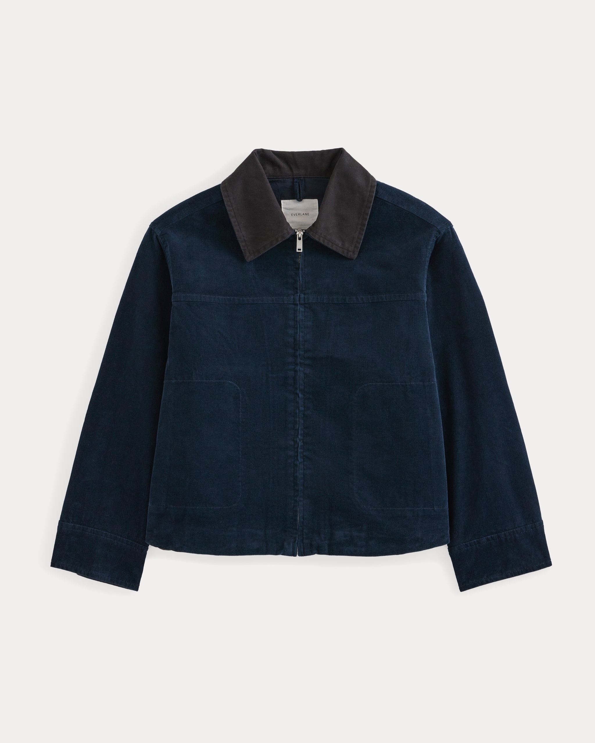 Stretch Corduroy Zip Jacket  | Deep Navy