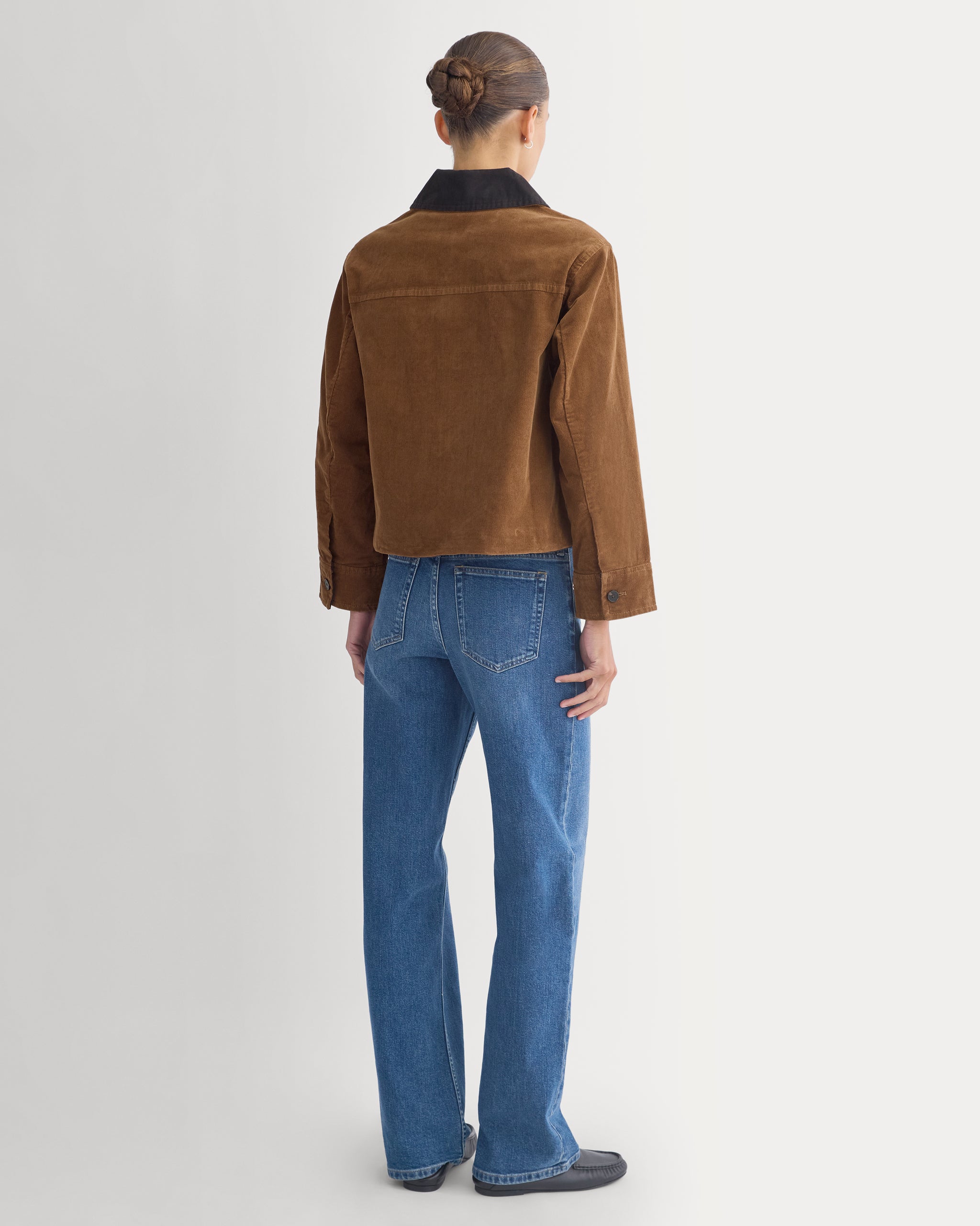Stretch Corduroy Zip Jacket  | Toffee